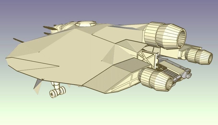 SQ Tamer - Multirole space corvette Conqueror class - parked 3D print model_5