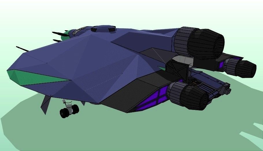 SQ Tamer - Multirole space corvette Conqueror class - parked 3D print model_1