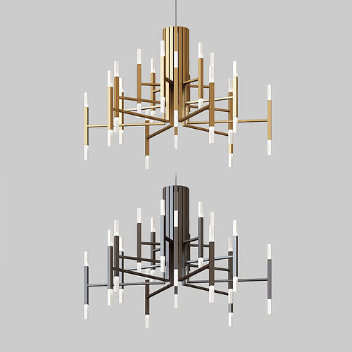 The Light LED Chandelier Black and Gold 3D model