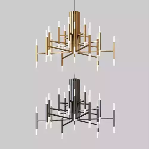 The Light LED Chandelier Black and Gold 3D model