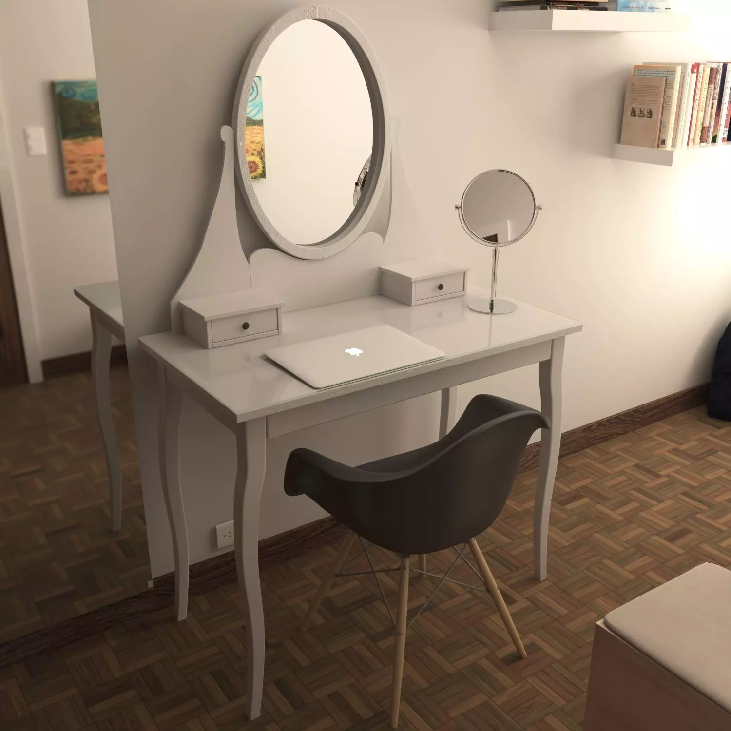 - Hemnes Dressing table with mirror 3D model