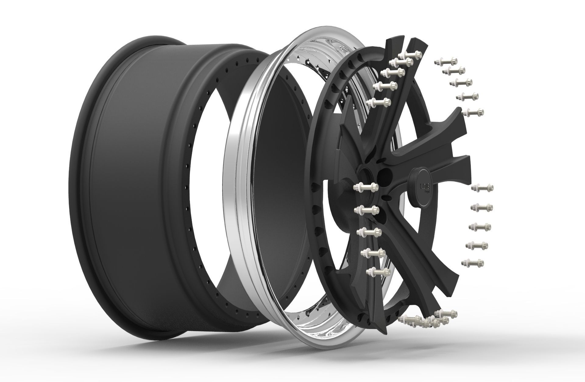 Modular 3 Piece Forged Wheel 3D model 3D model_2