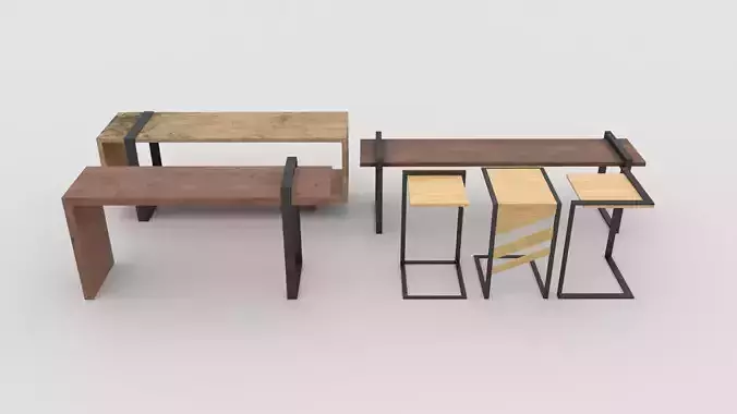 Wooden Black Furniture Pack 1