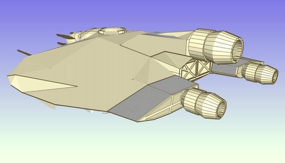 SQ Tamer - Multirole space corvette Conqueror class 3D print model_5