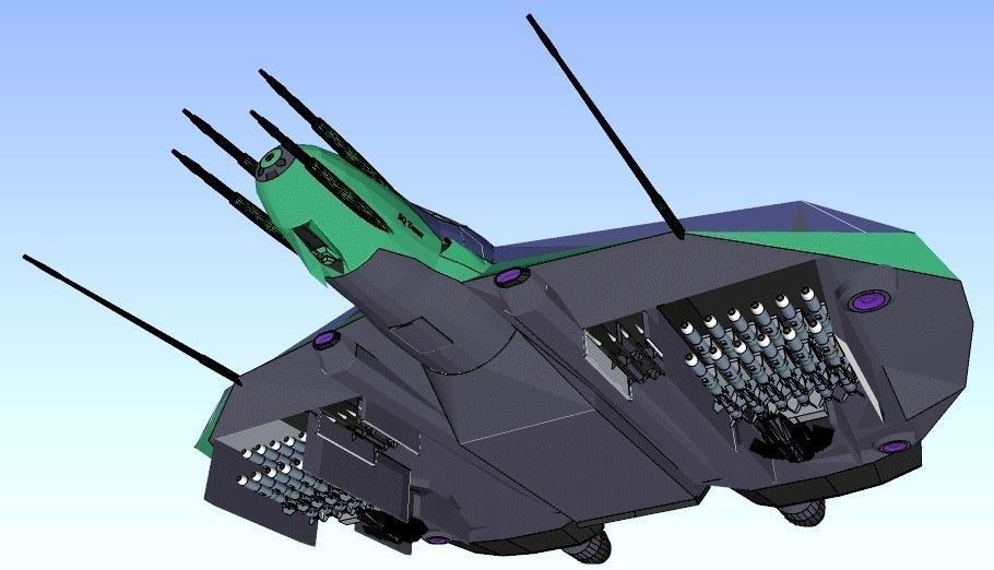 SQ Tamer - Multirole space corvette Conqueror class 3D print model_3