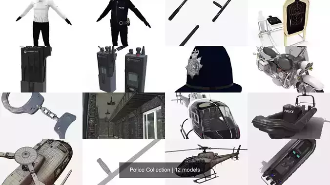 Police - Law Enforcement Pack 3D Model Collection
