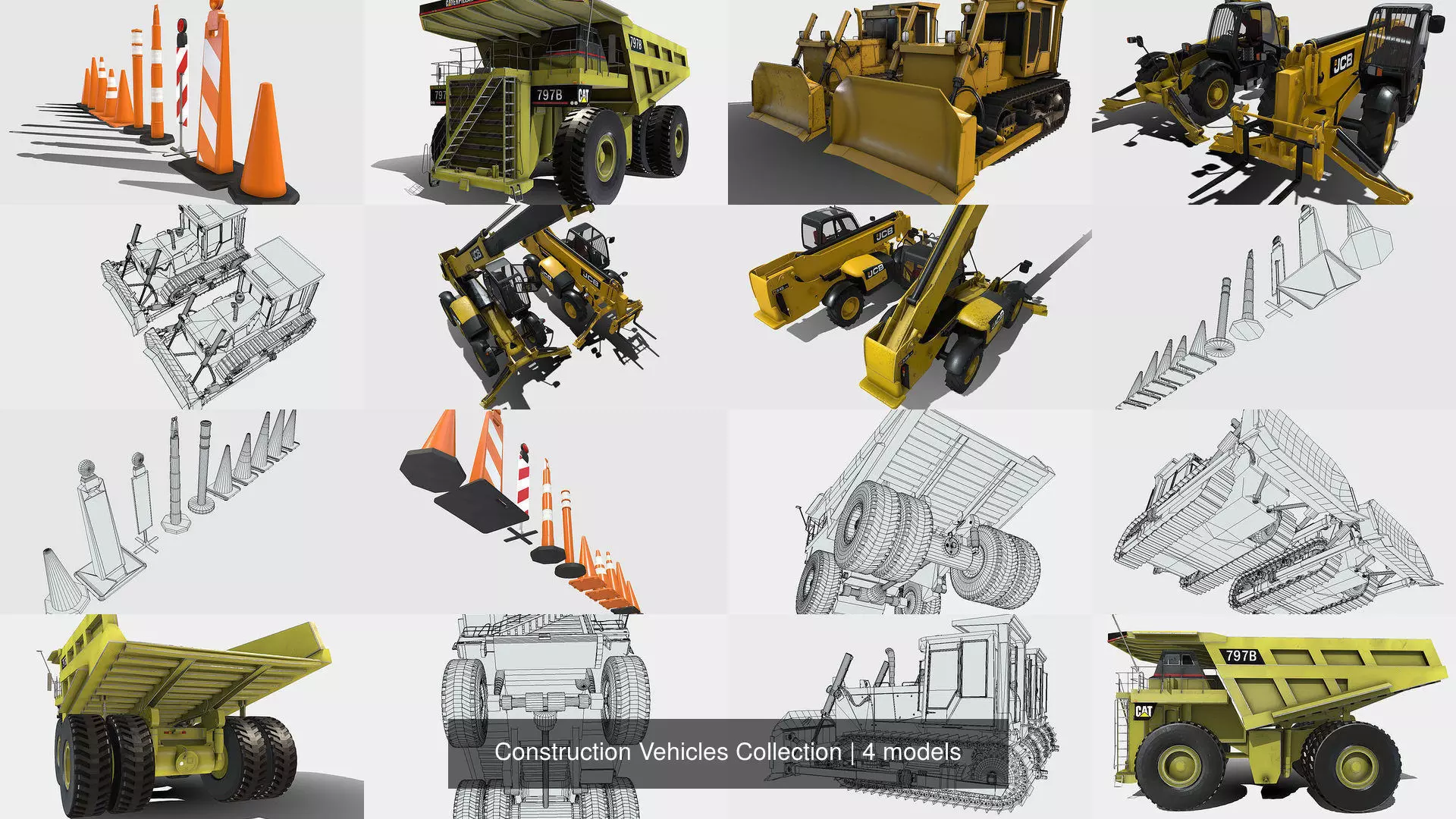 Construction Vehicles Pack 3D Model Collection_0