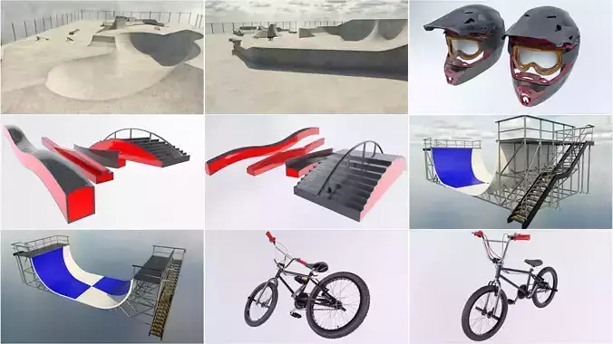 BMX Bike Pack 3D Model Collection