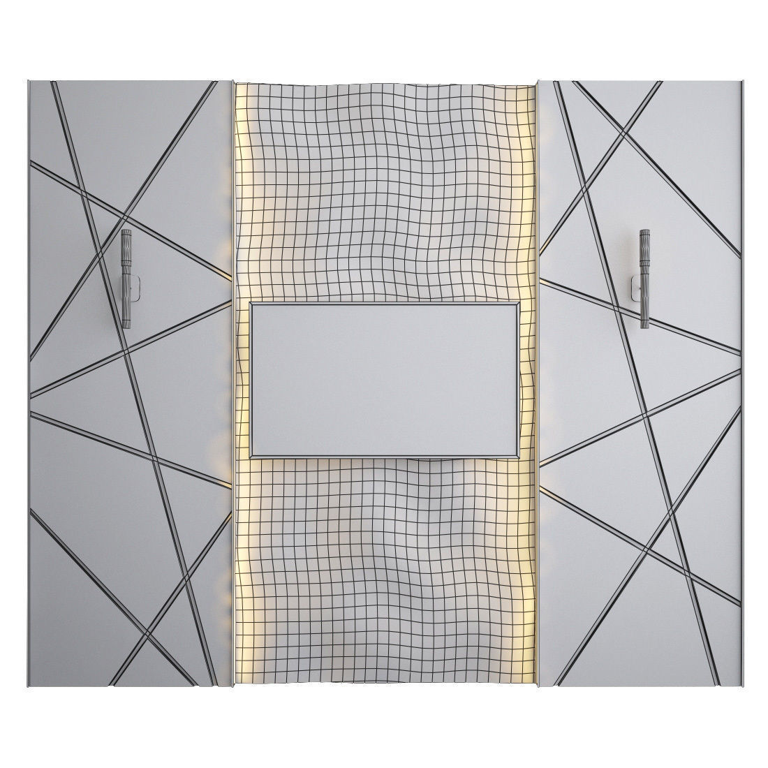 Wood and Stone Panel 3D model_2