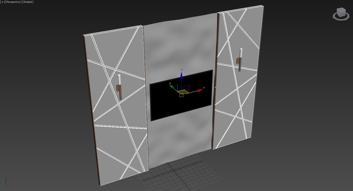 Wood and Stone Panel 3D model_4