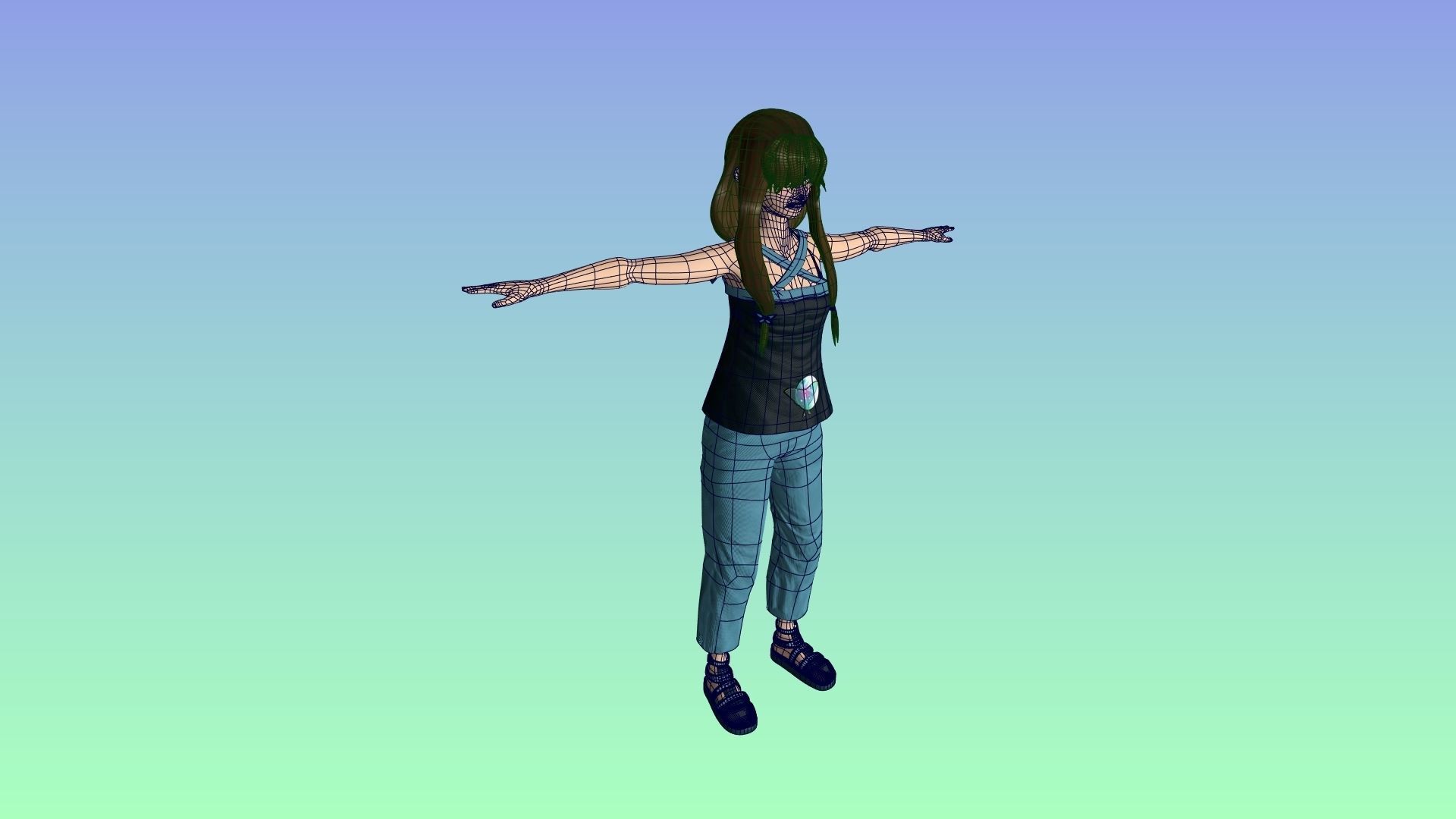 PBR Character Model-Gabriella Rose -Original Character- Low-poly 3D model_9