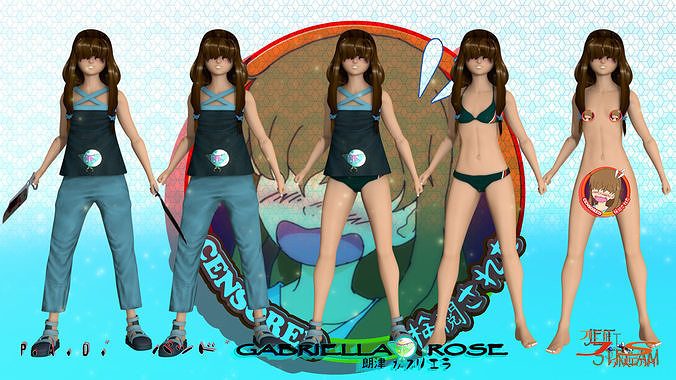 PBR Character Model-Gabriella Rose -Original Character-  Low-poly 3D model