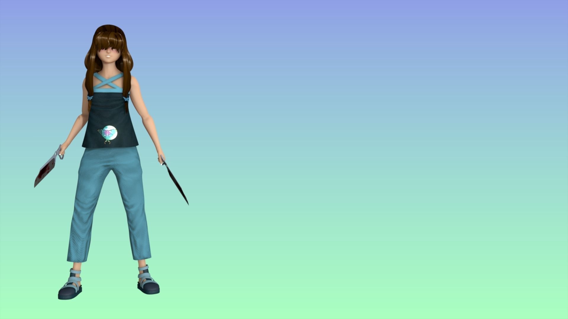 PBR Character Model-Gabriella Rose -Original Character- Low-poly 3D model_2