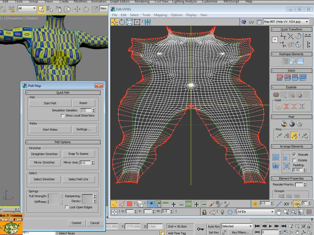 3dsmax 2014 Unwrap Pelt Spline Unfold V 36 MP4 3D model_27