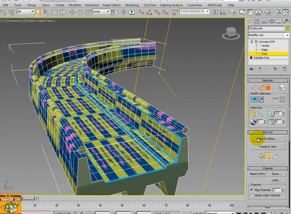 3dsmax 2014 Unwrap Pelt Spline Unfold V 36 MP4 3D model_32