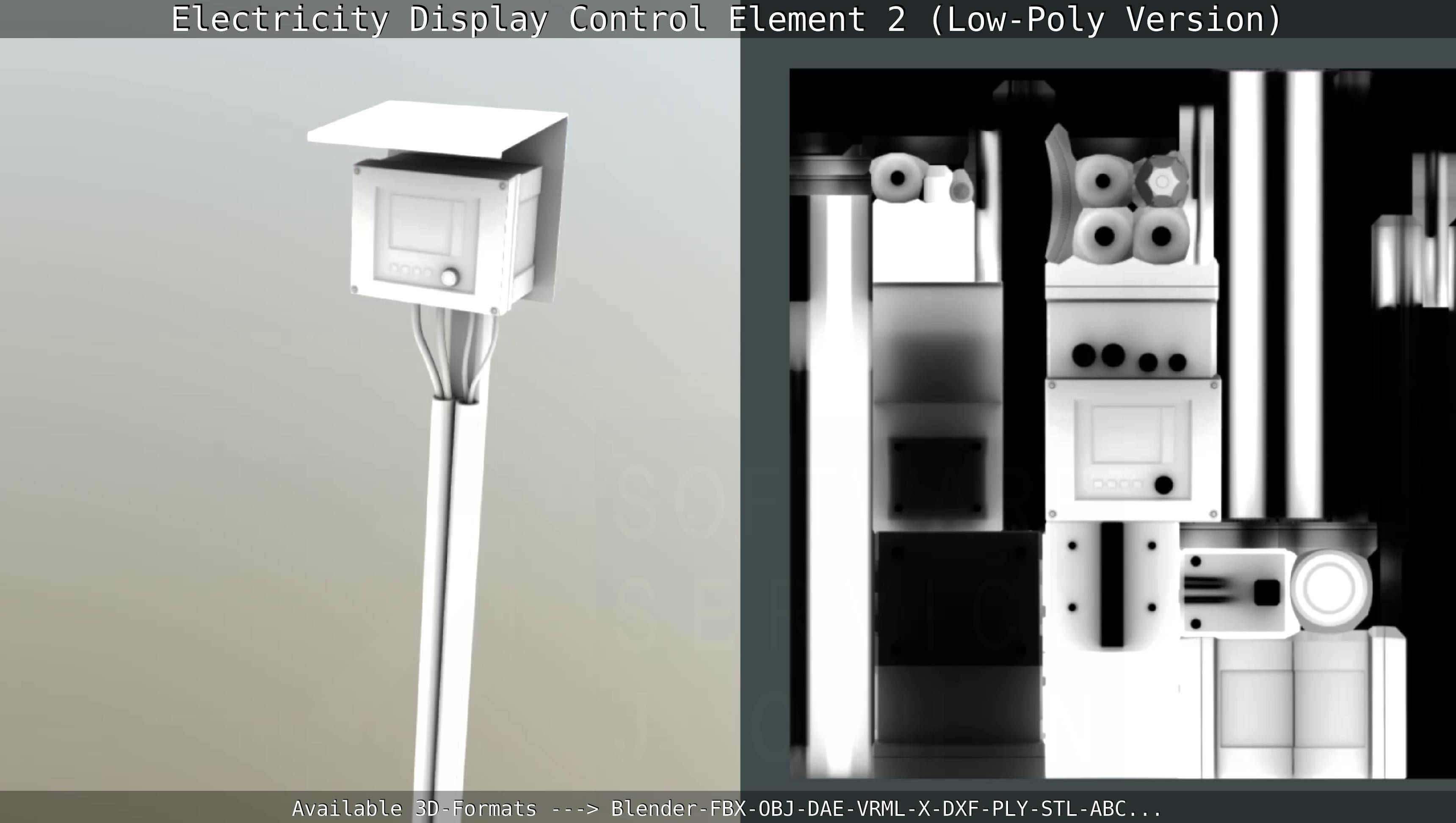 Electricity Display Control Element 2 Low-Poly Version  Low-poly 3D model_102