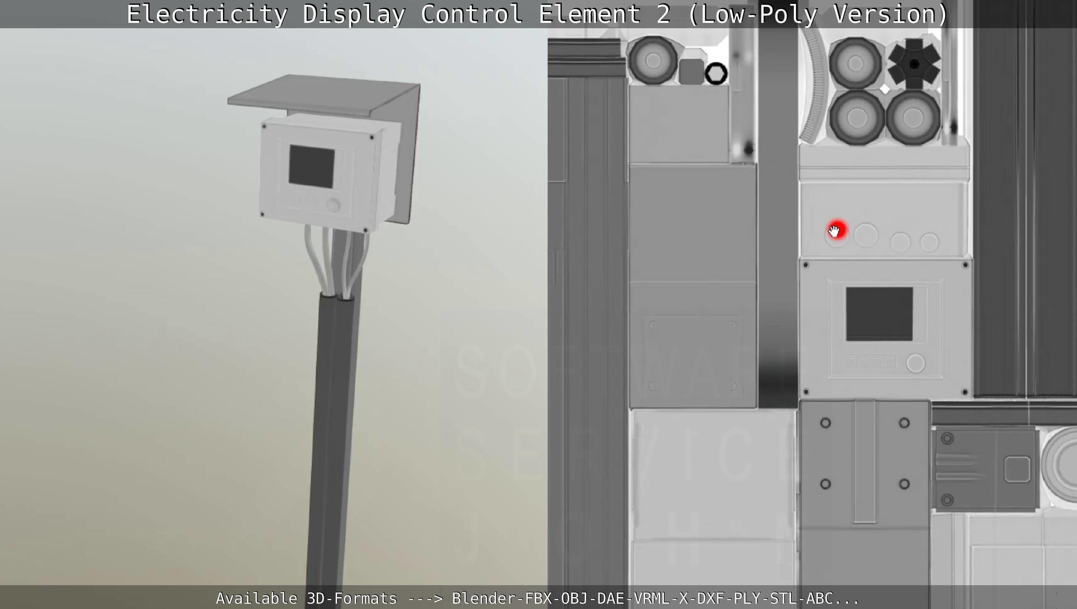 Electricity Display Control Element 2 Low-Poly Version  Low-poly 3D model_94