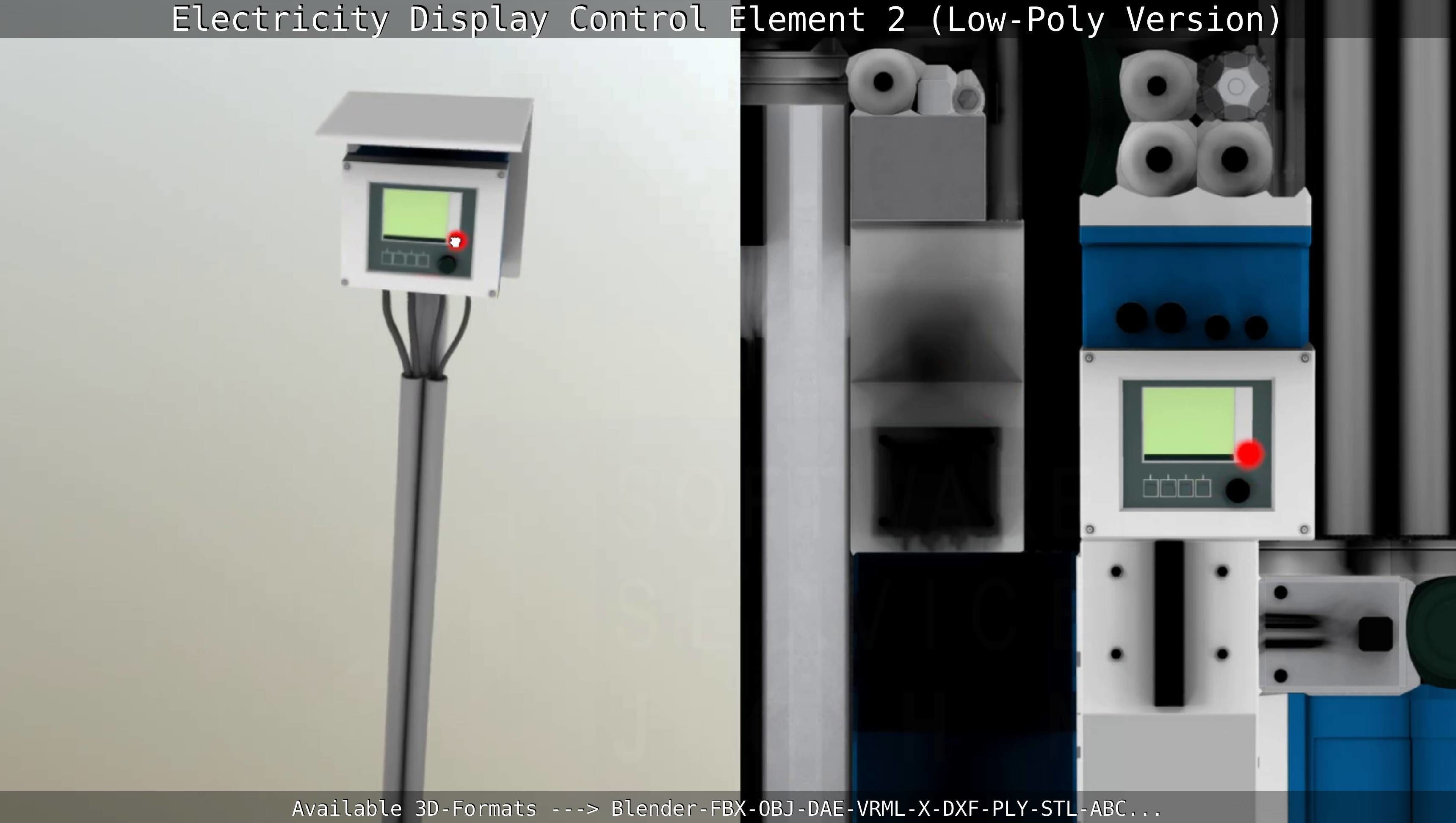 Electricity Display Control Element 2 Low-Poly Version  Low-poly 3D model_87