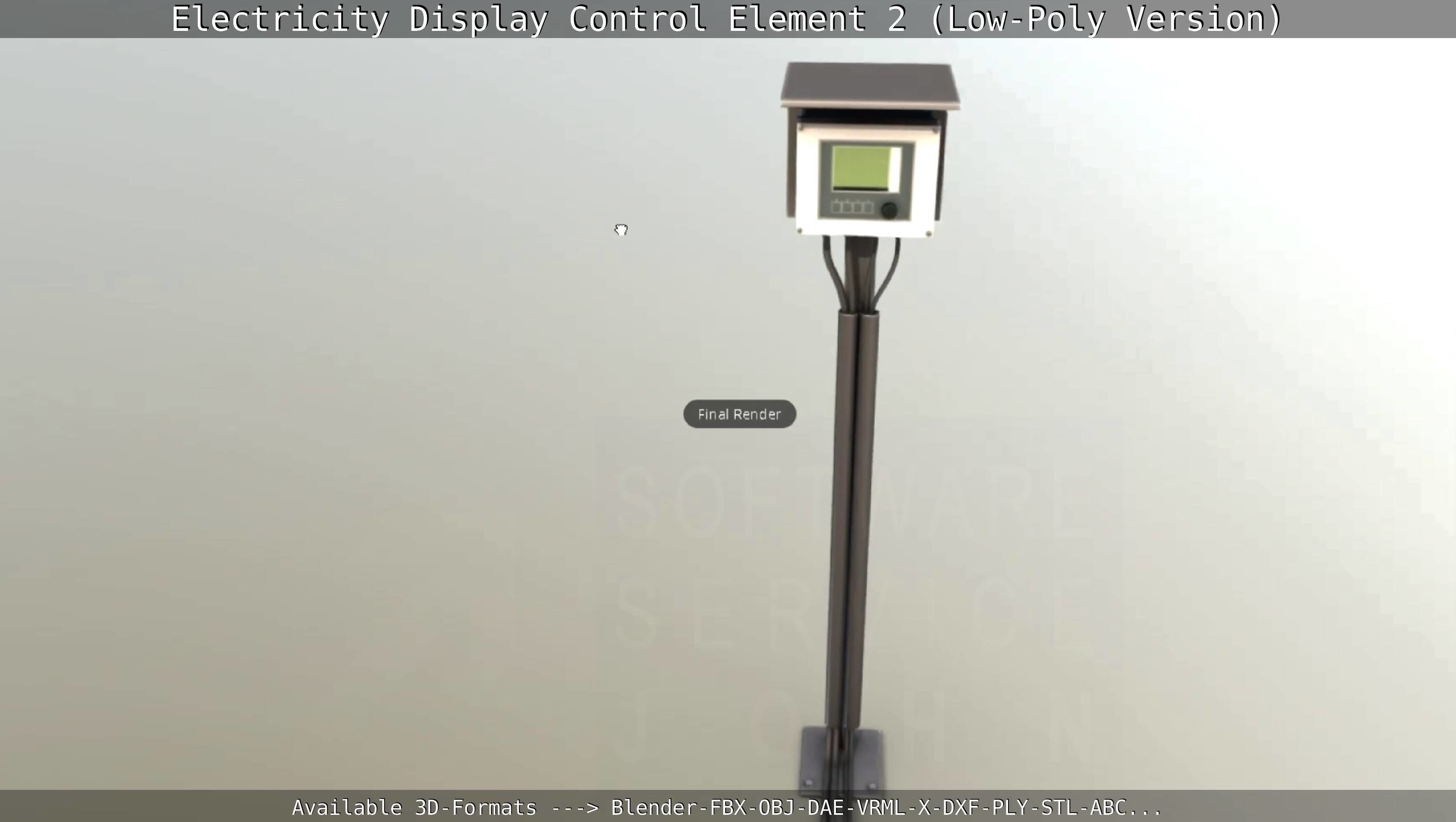 Electricity Display Control Element 2 Low-Poly Version  Low-poly 3D model_58