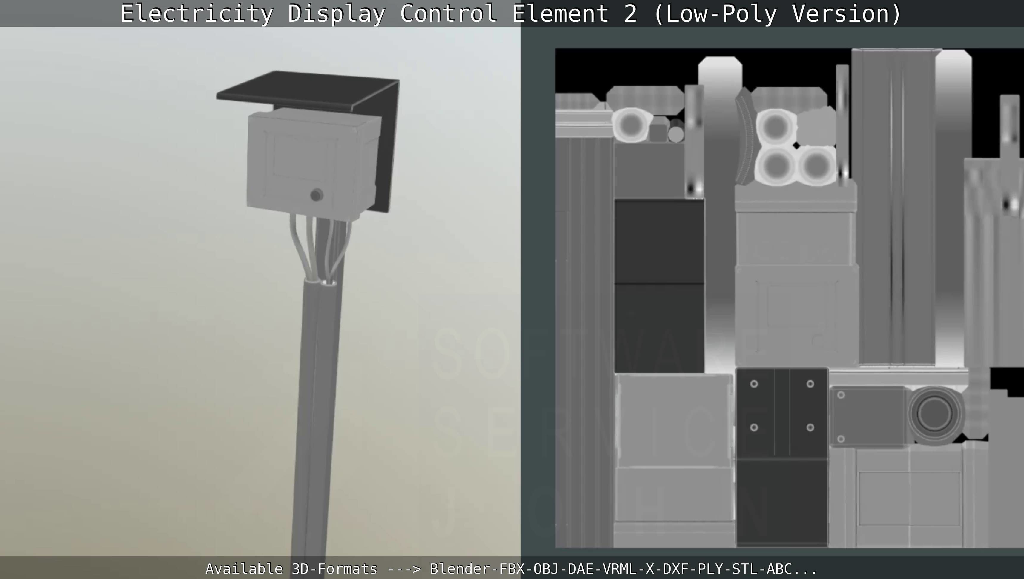 Electricity Display Control Element 2 Low-Poly Version  Low-poly 3D model_97