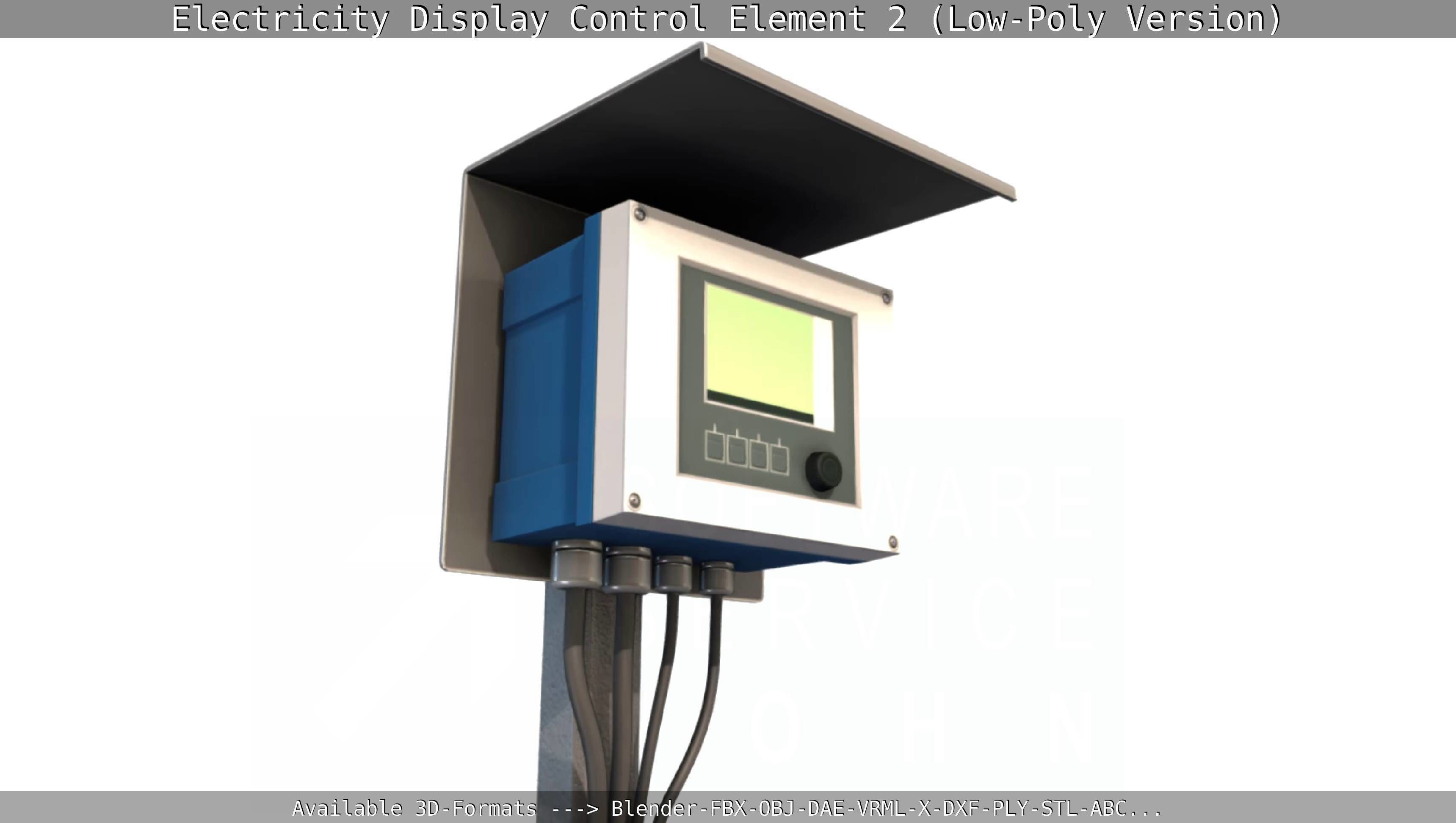 Electricity Display Control Element 2 Low-Poly Version  Low-poly 3D model_133