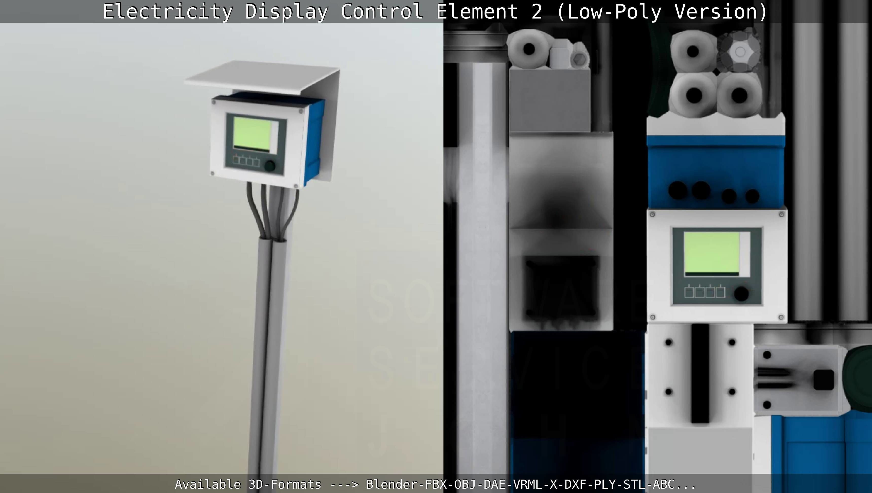 Electricity Display Control Element 2 Low-Poly Version  Low-poly 3D model_88