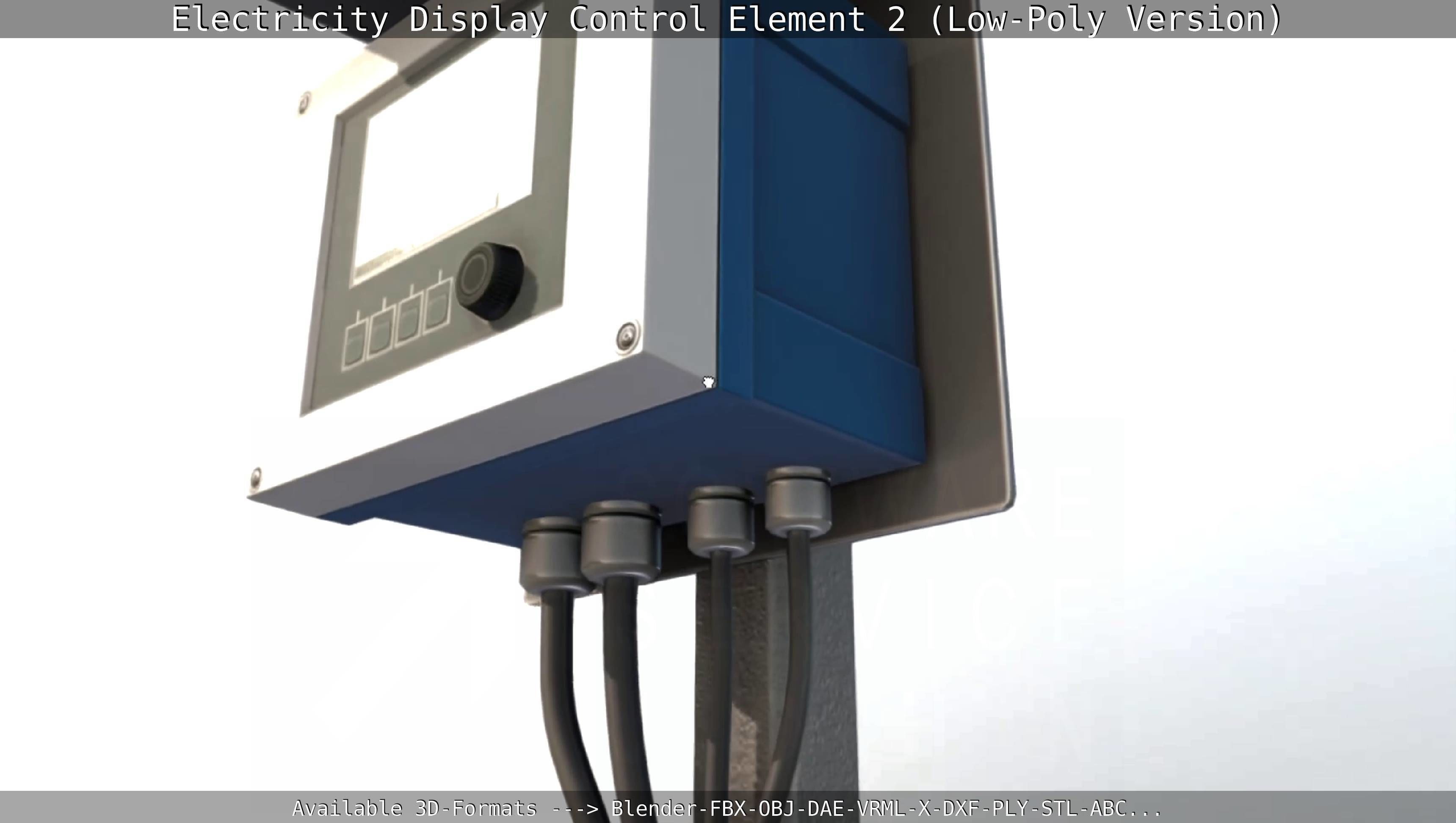 Electricity Display Control Element 2 Low-Poly Version  Low-poly 3D model_16