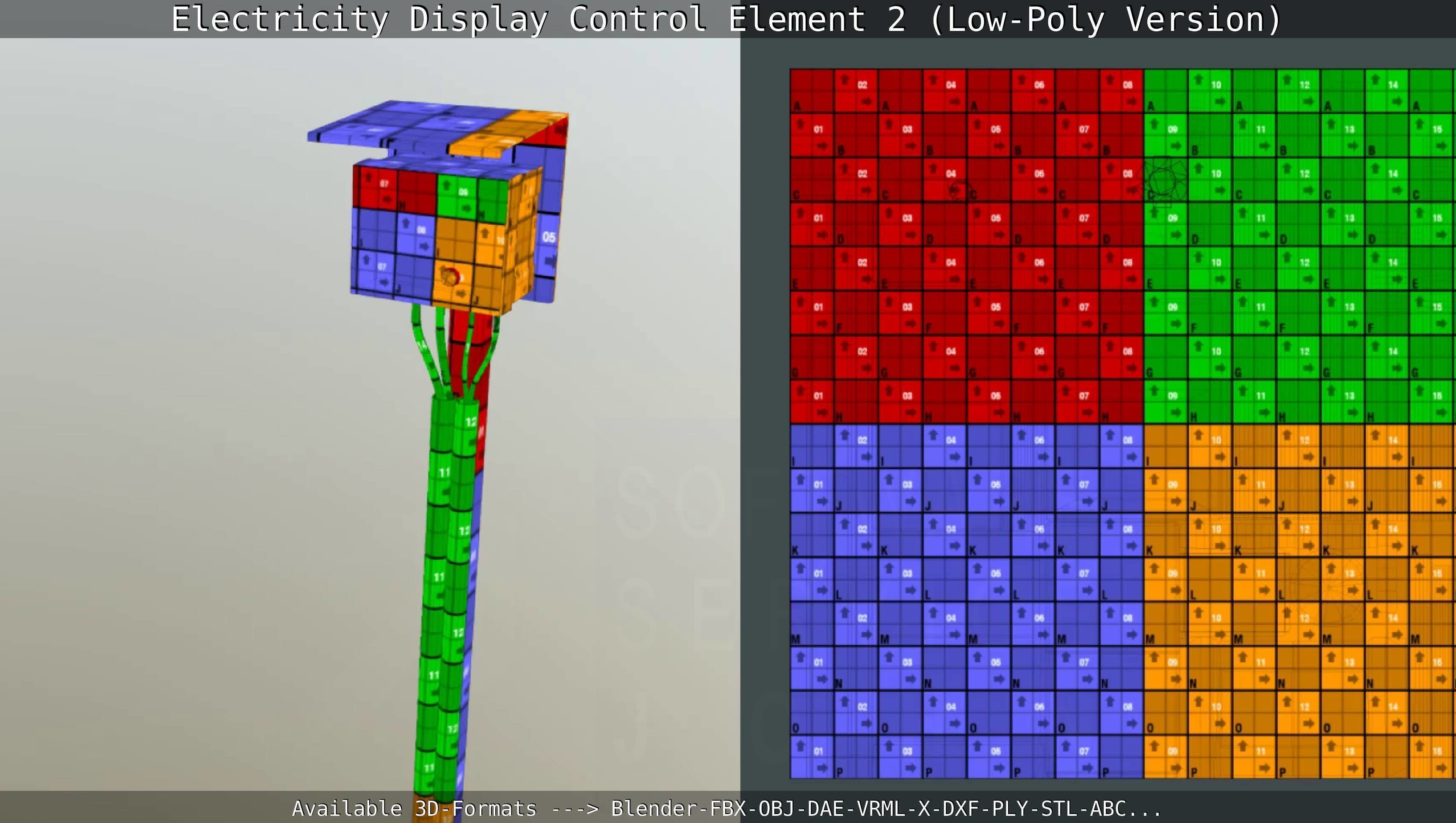 Electricity Display Control Element 2 Low-Poly Version  Low-poly 3D model_119