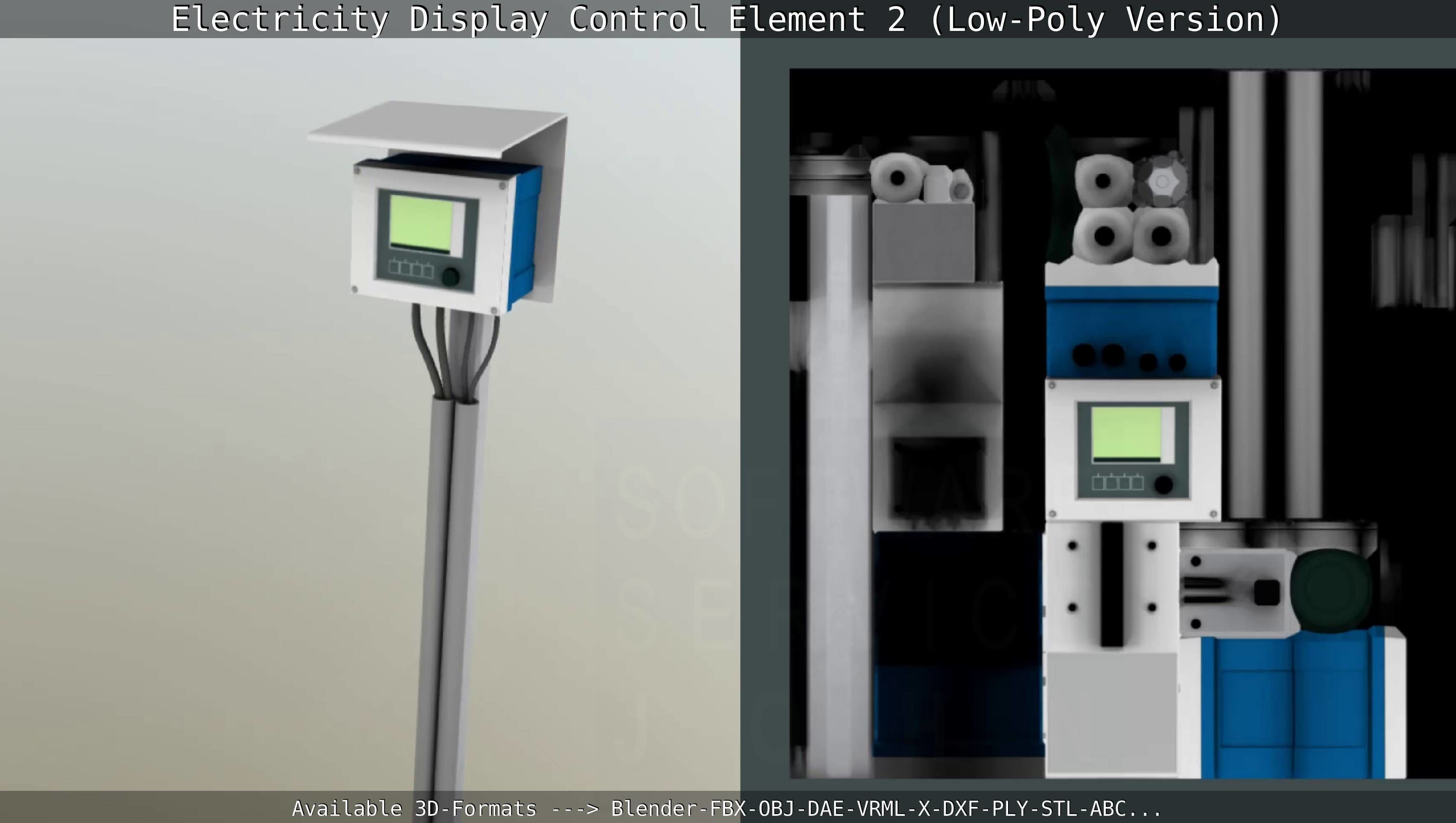 Electricity Display Control Element 2 Low-Poly Version  Low-poly 3D model_117