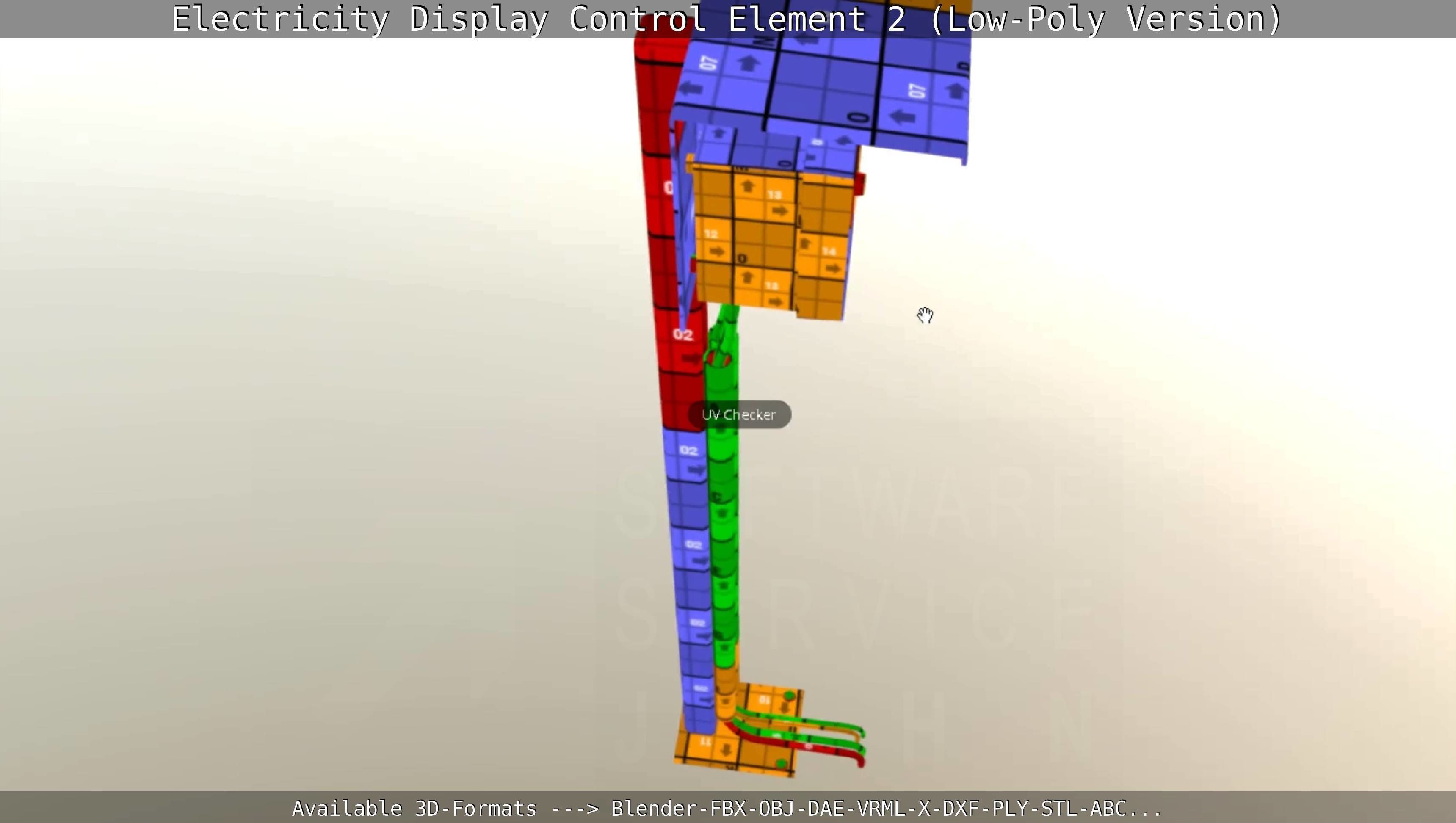 Electricity Display Control Element 2 Low-Poly Version  Low-poly 3D model_55
