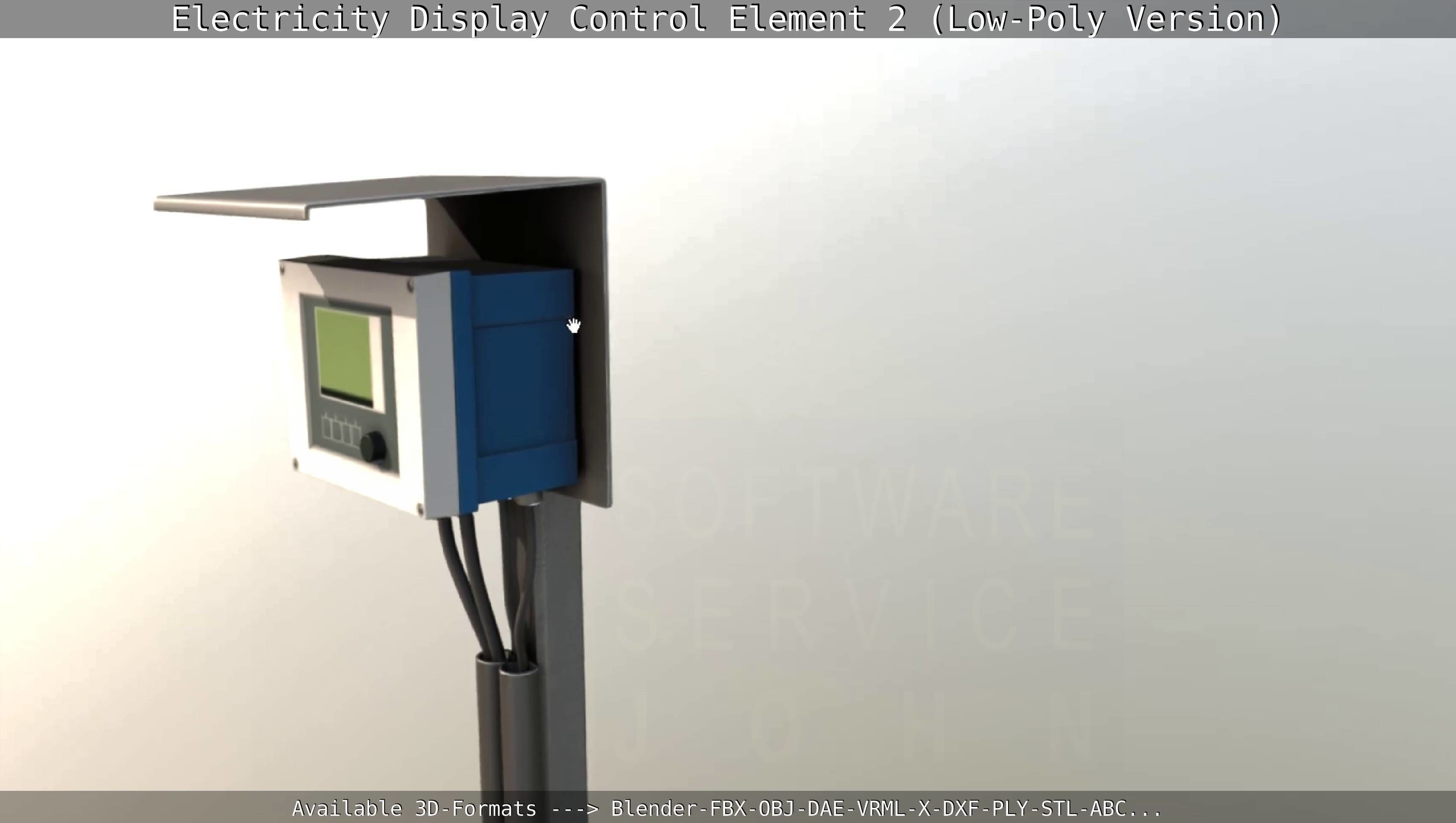 Electricity Display Control Element 2 Low-Poly Version  Low-poly 3D model_9