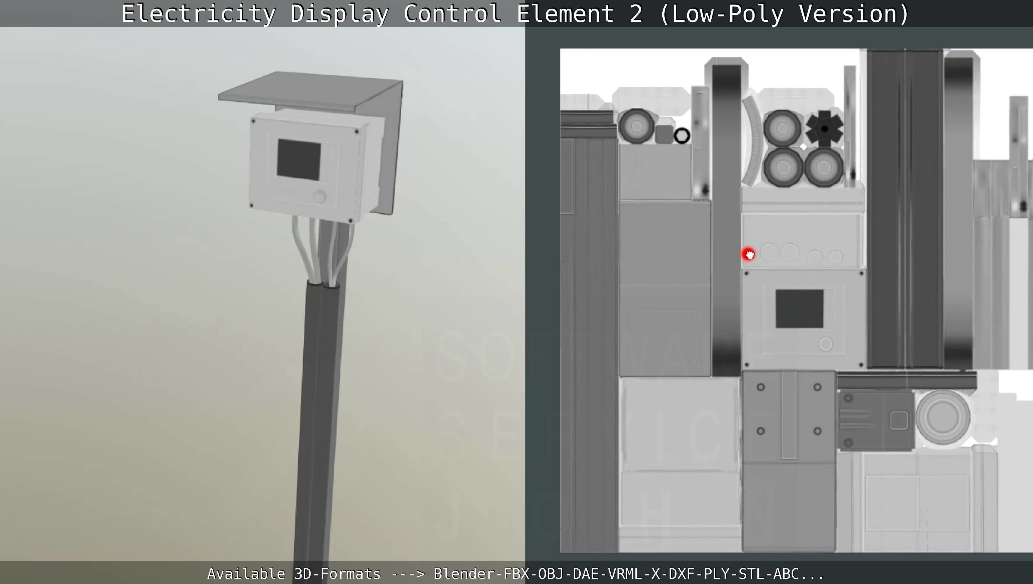 Electricity Display Control Element 2 Low-Poly Version  Low-poly 3D model_95