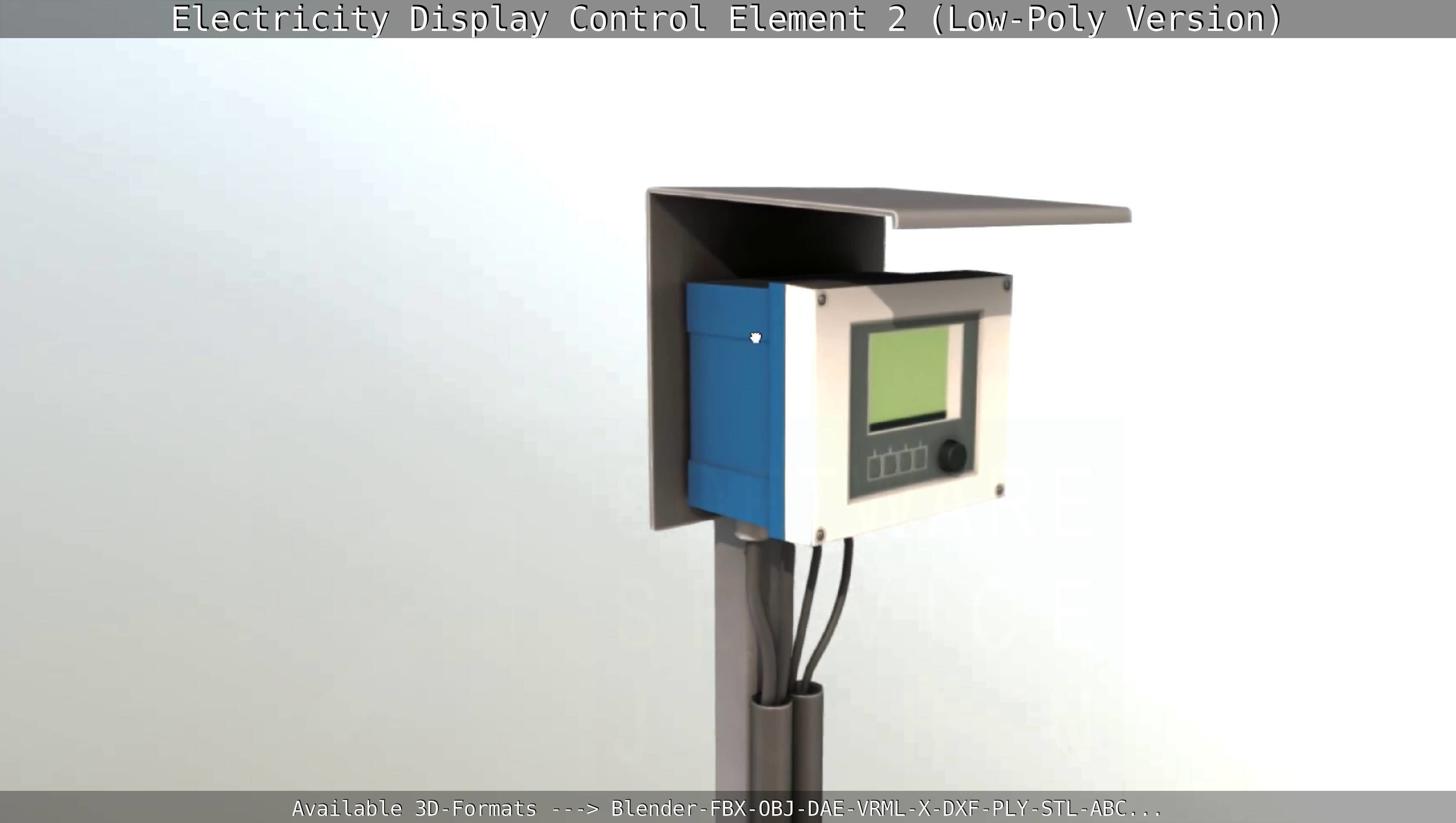Electricity Display Control Element 2 Low-Poly Version  Low-poly 3D model_15