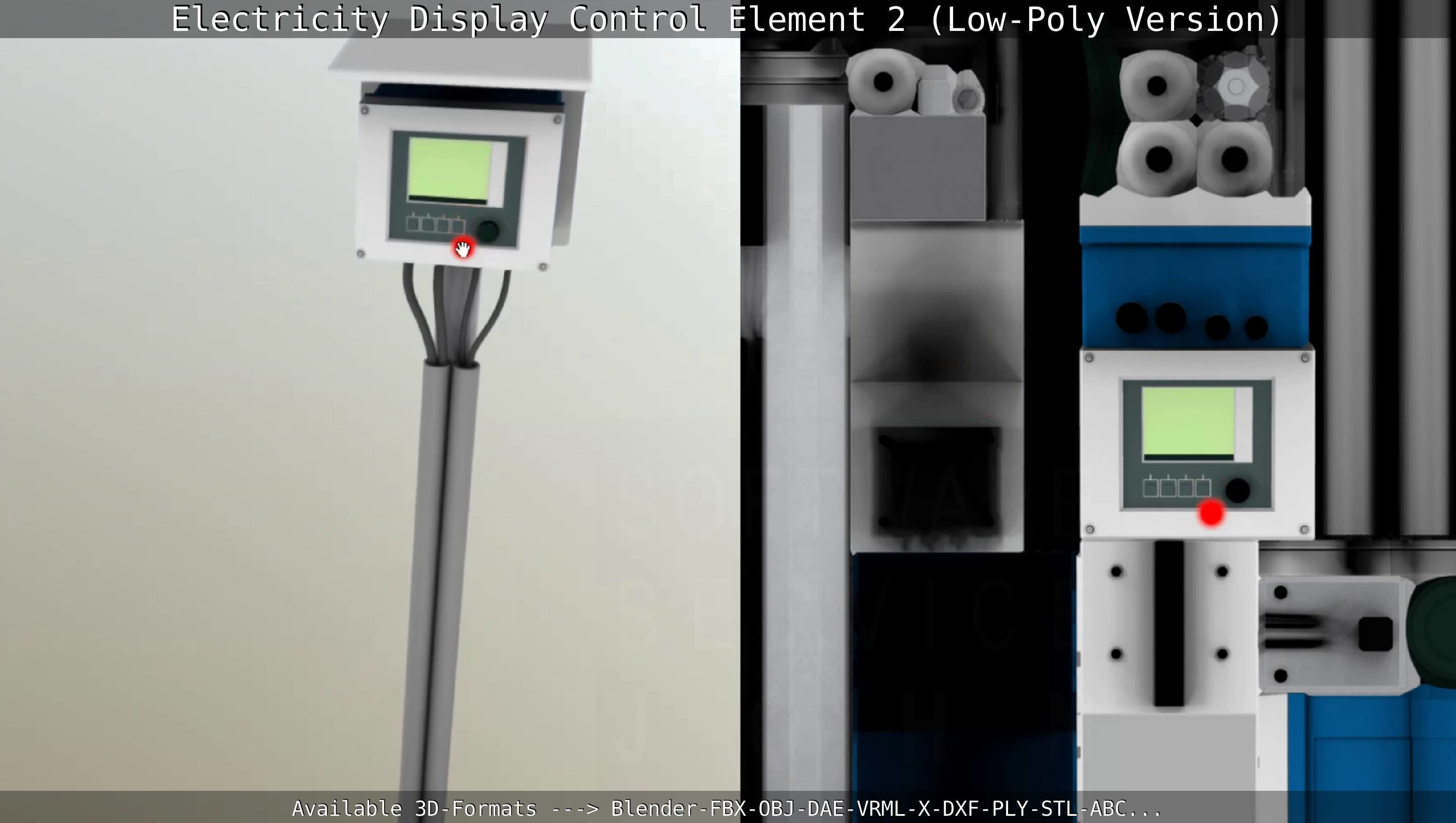 Electricity Display Control Element 2 Low-Poly Version  Low-poly 3D model_83