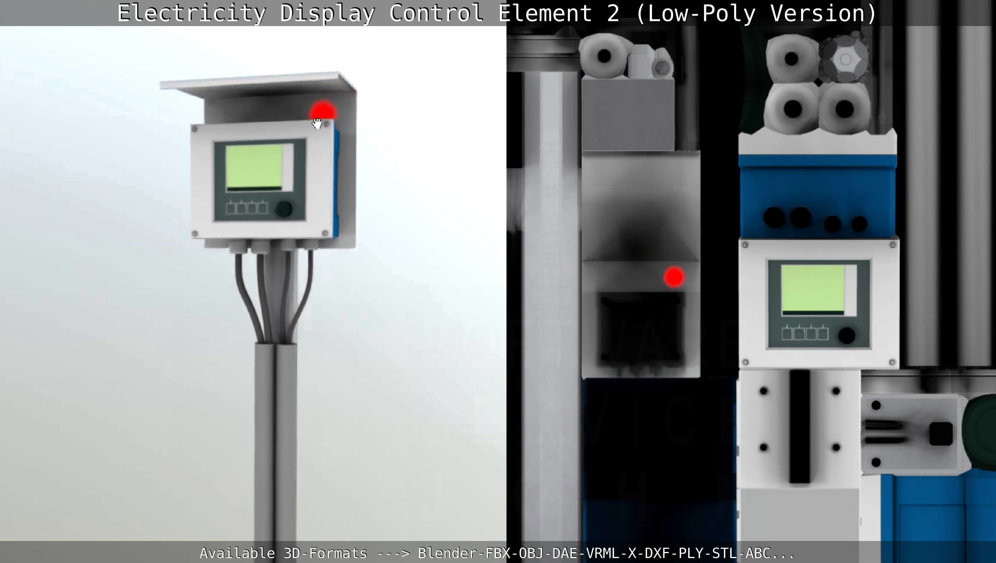 Electricity Display Control Element 2 Low-Poly Version  Low-poly 3D model_86