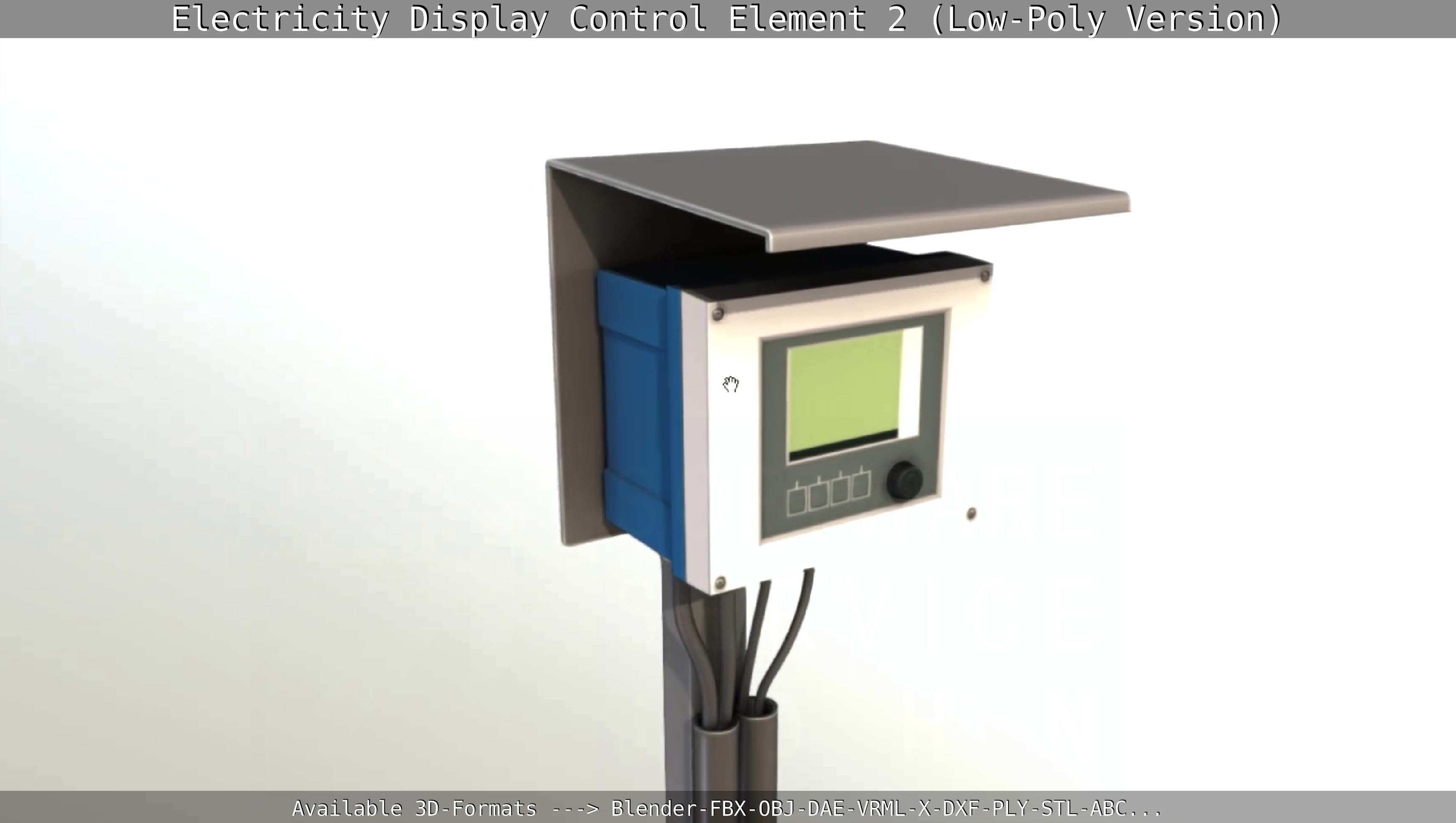 Electricity Display Control Element 2 Low-Poly Version  Low-poly 3D model_39