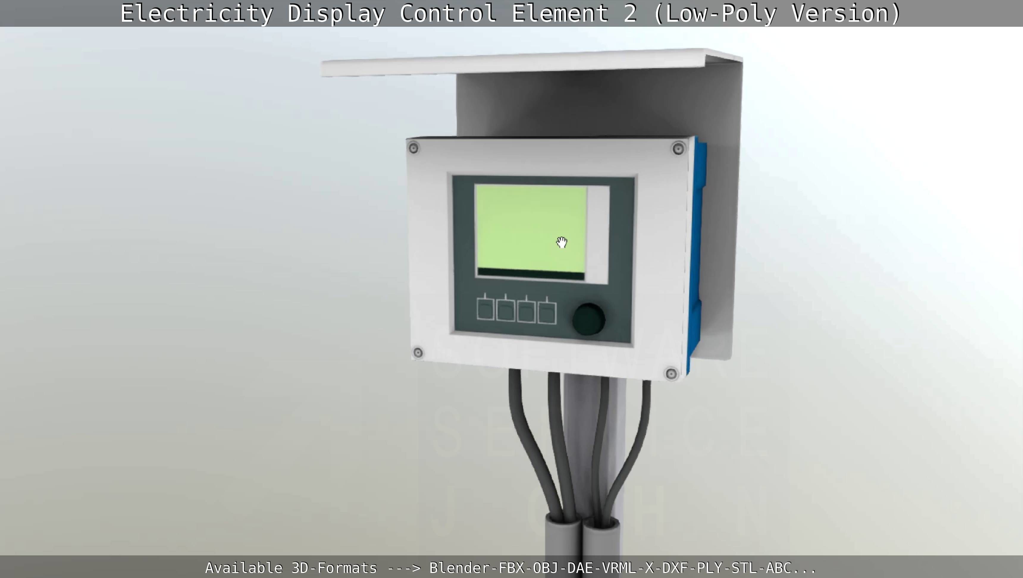 Electricity Display Control Element 2 Low-Poly Version  Low-poly 3D model_49
