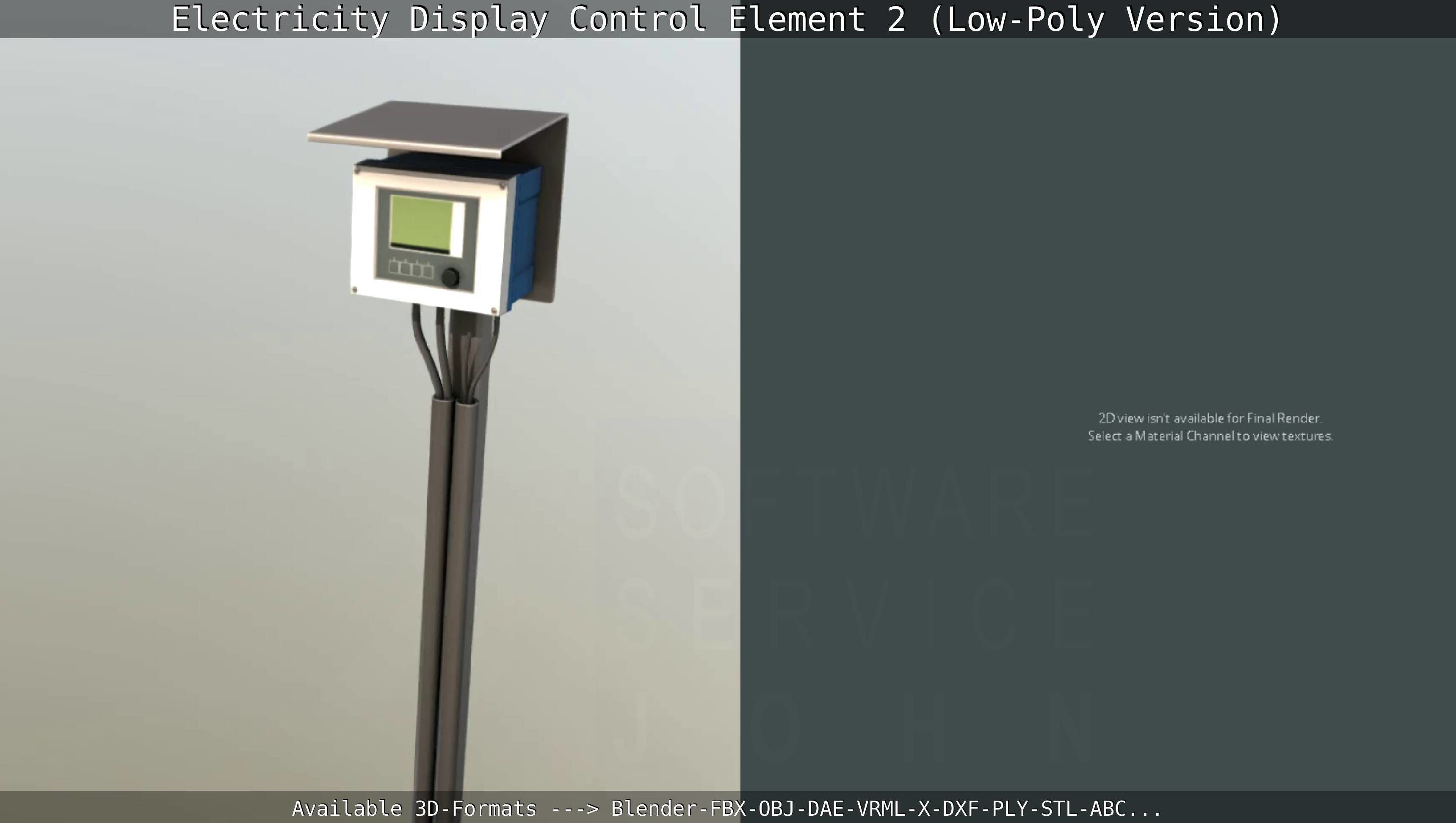 Electricity Display Control Element 2 Low-Poly Version  Low-poly 3D model_122