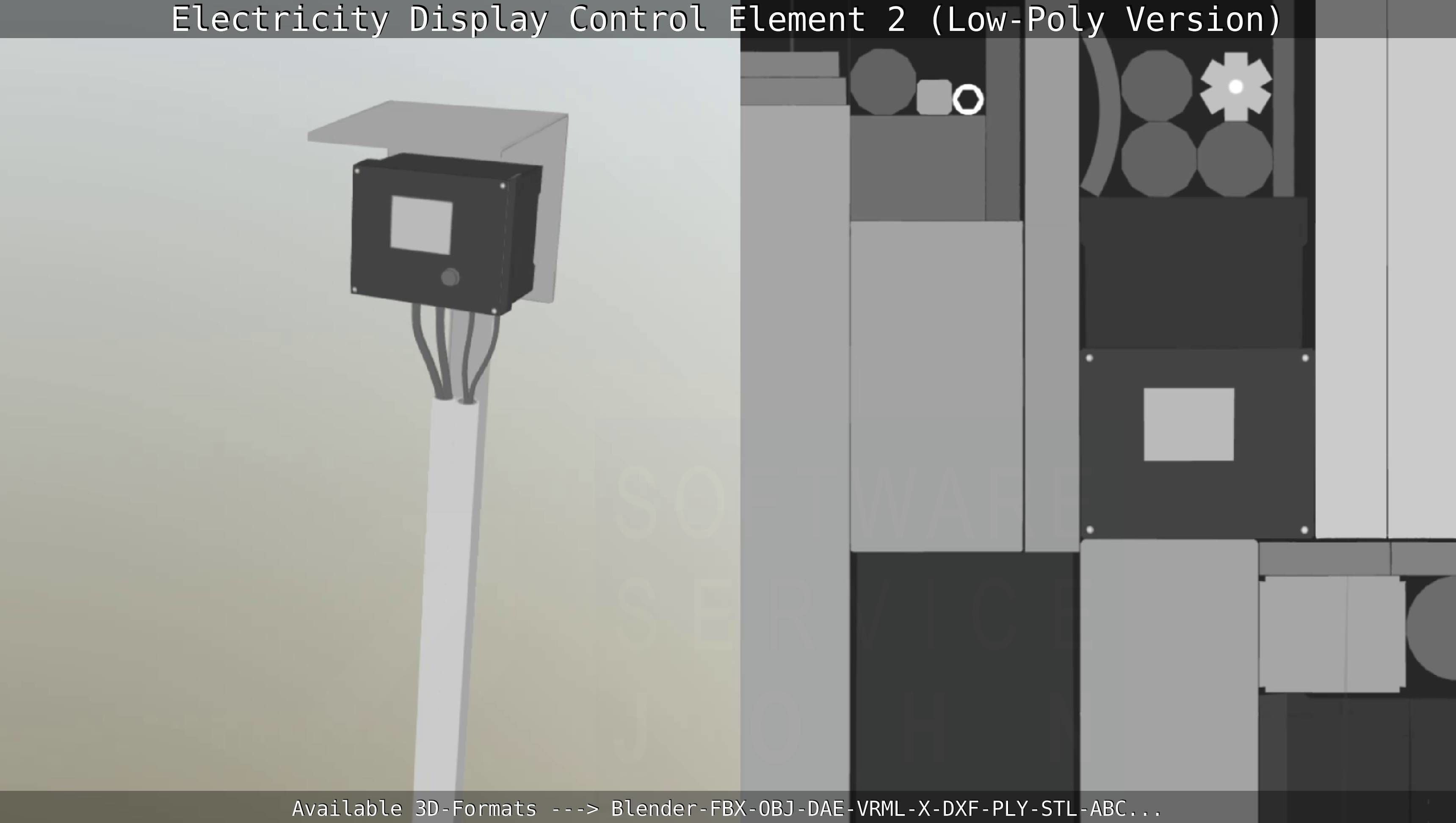 Electricity Display Control Element 2 Low-Poly Version  Low-poly 3D model_90