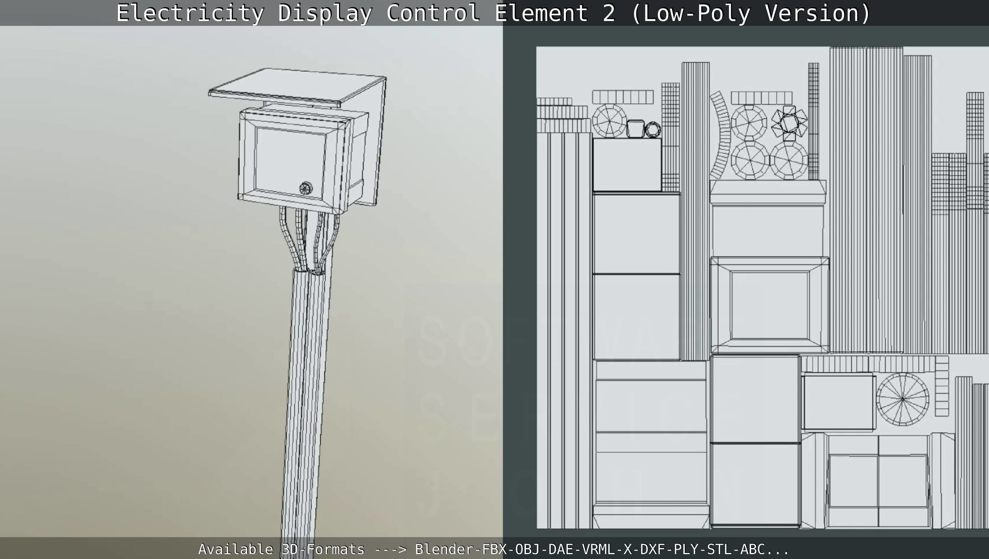 Electricity Display Control Element 2 Low-Poly Version  Low-poly 3D model_111