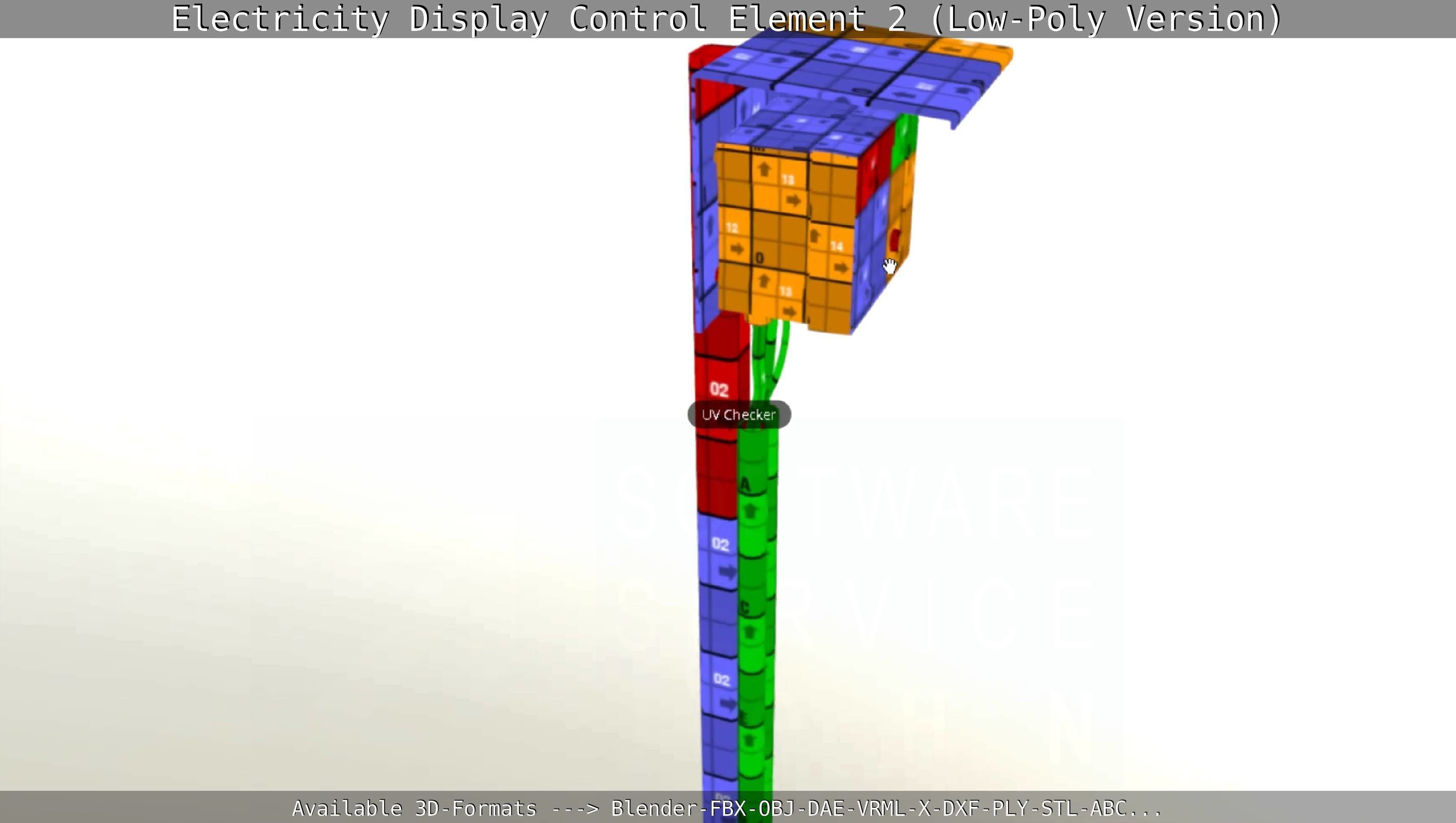 Electricity Display Control Element 2 Low-Poly Version  Low-poly 3D model_52