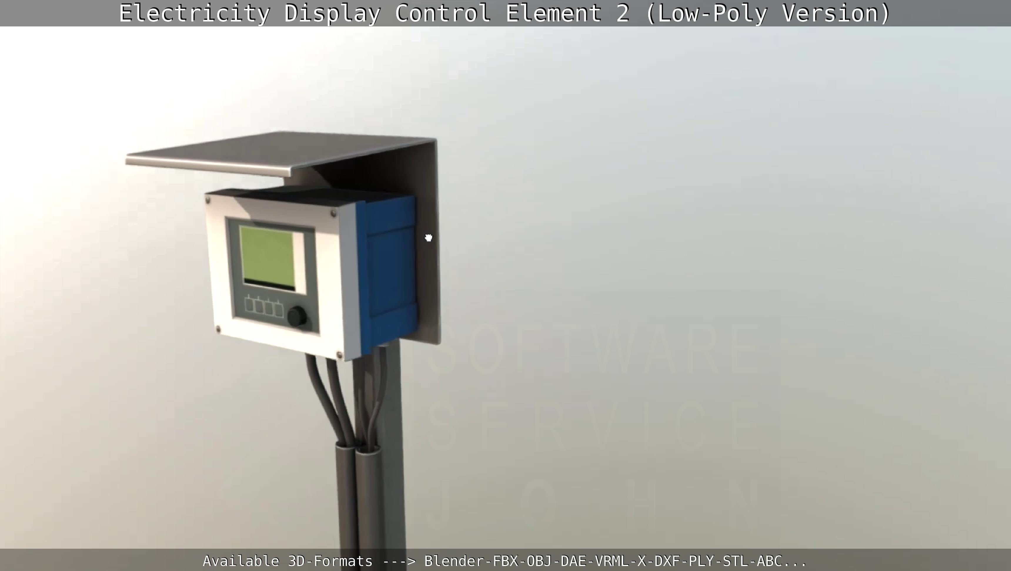 Electricity Display Control Element 2 Low-Poly Version  Low-poly 3D model_5