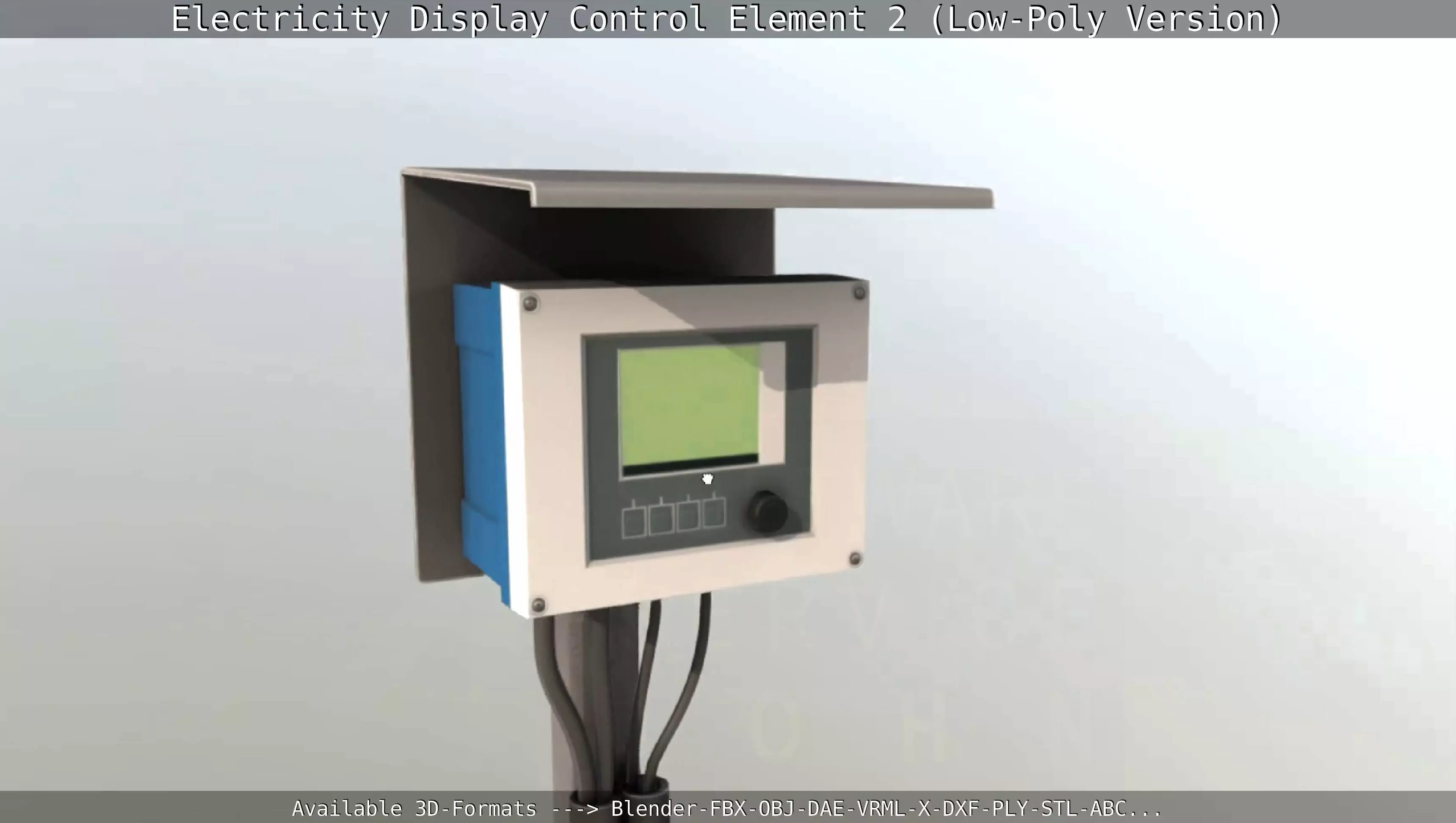 Electricity Display Control Element 2 Low-Poly Version  Low-poly 3D model_0