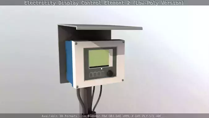 Electricity Display Control Element 2 Low-Poly Version  Low-poly 3D model