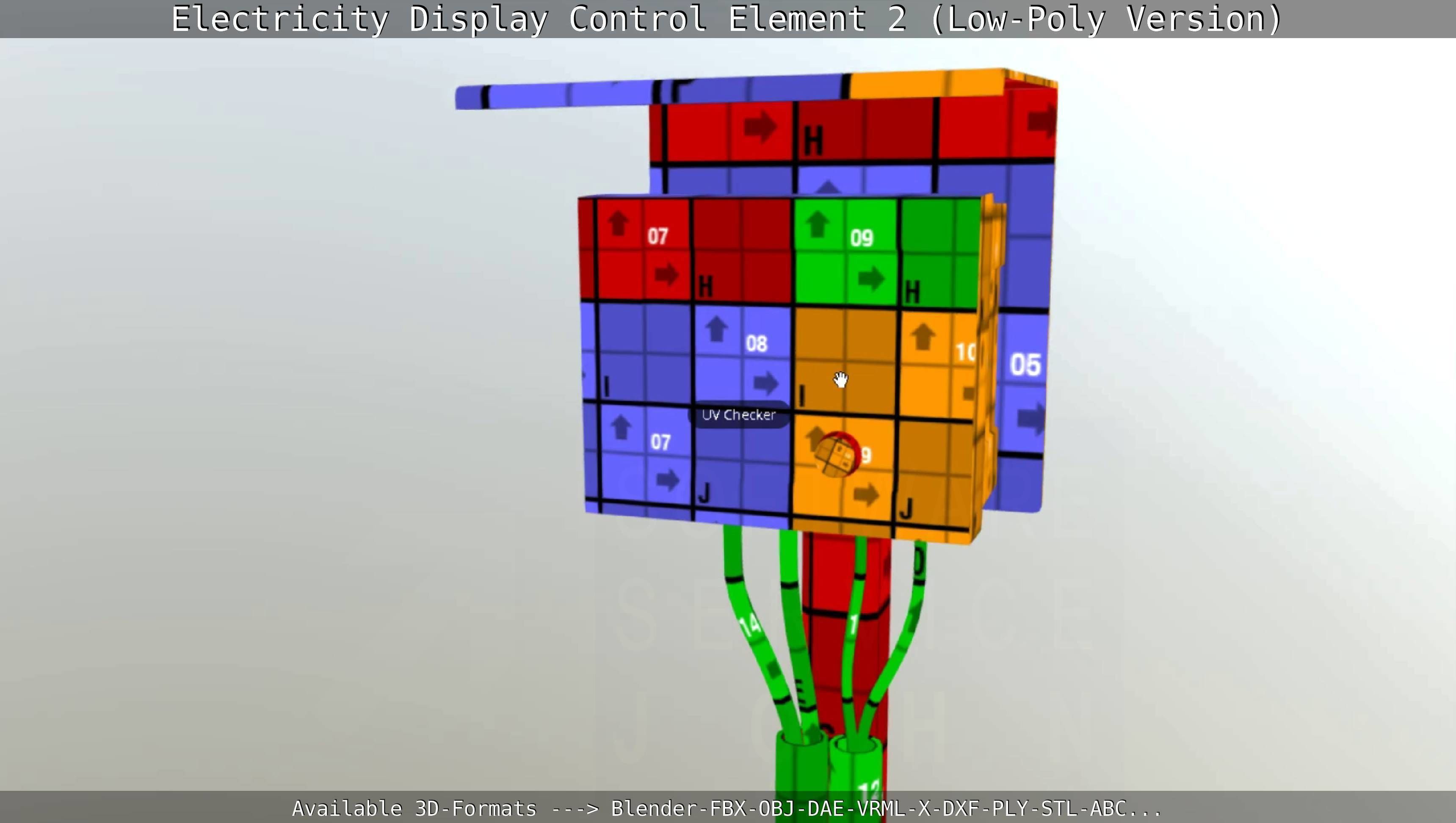 Electricity Display Control Element 2 Low-Poly Version  Low-poly 3D model_50