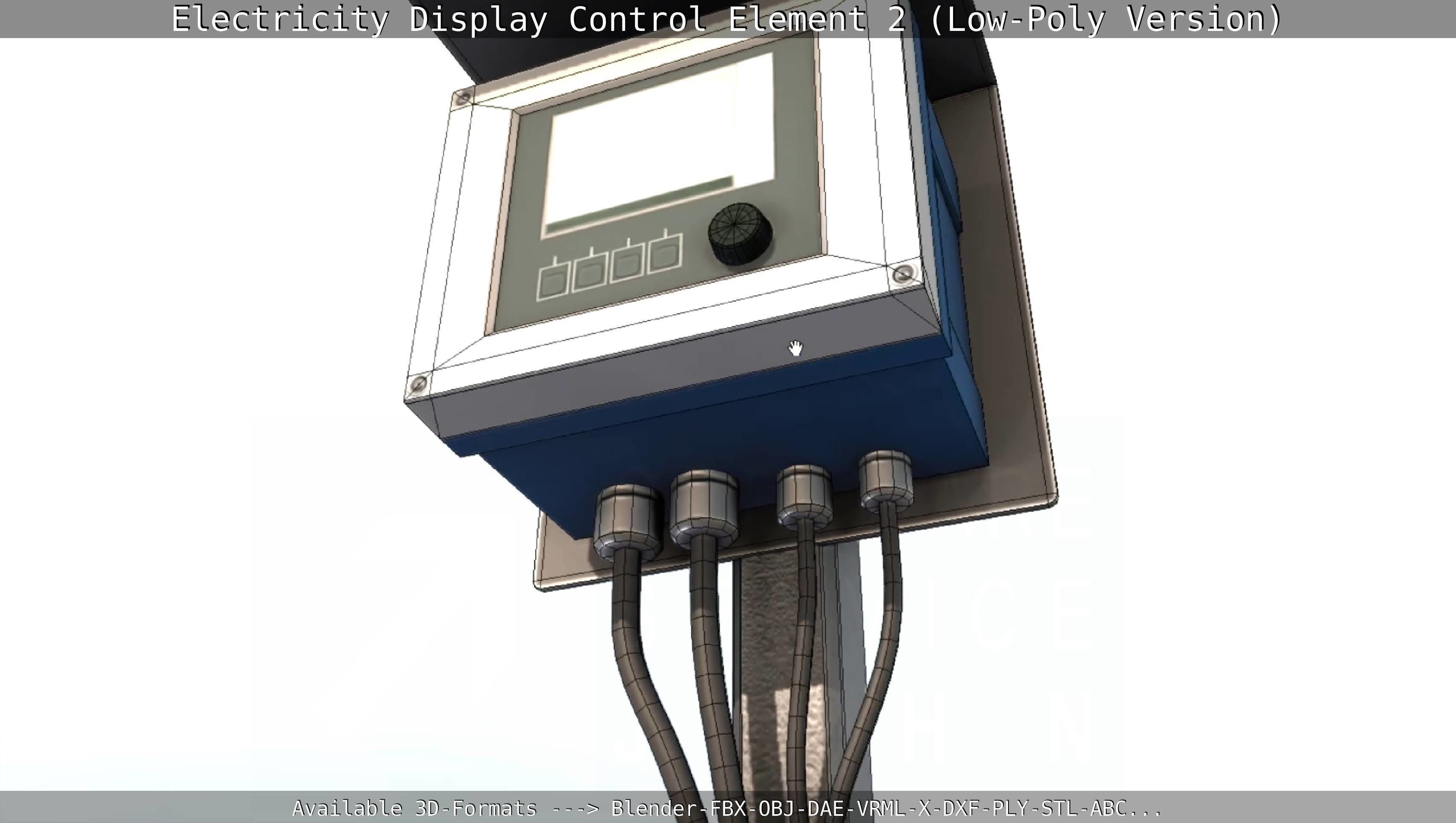 Electricity Display Control Element 2 Low-Poly Version  Low-poly 3D model_38