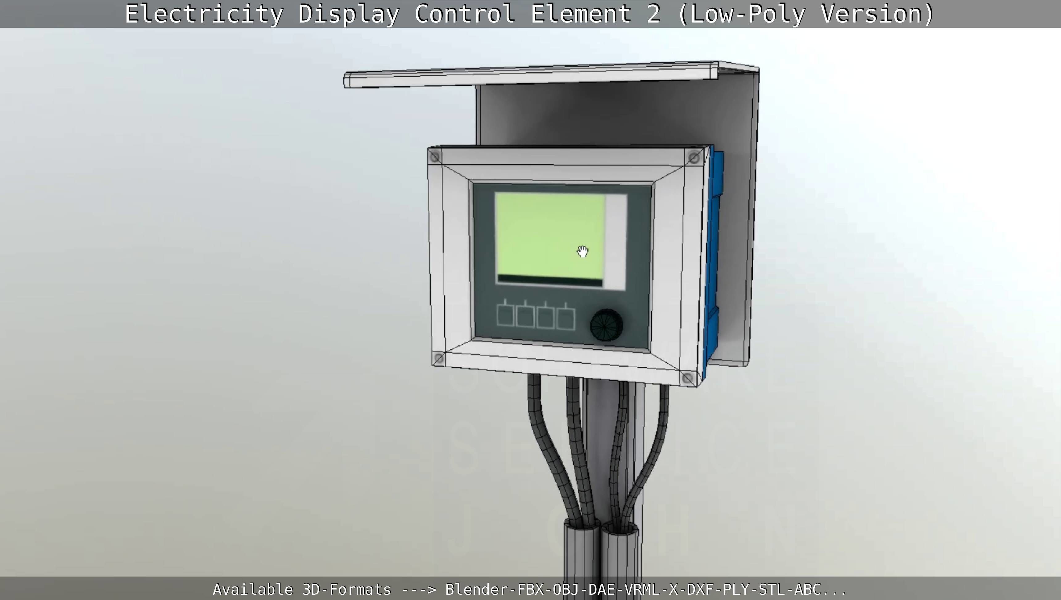 Electricity Display Control Element 2 Low-Poly Version  Low-poly 3D model_48
