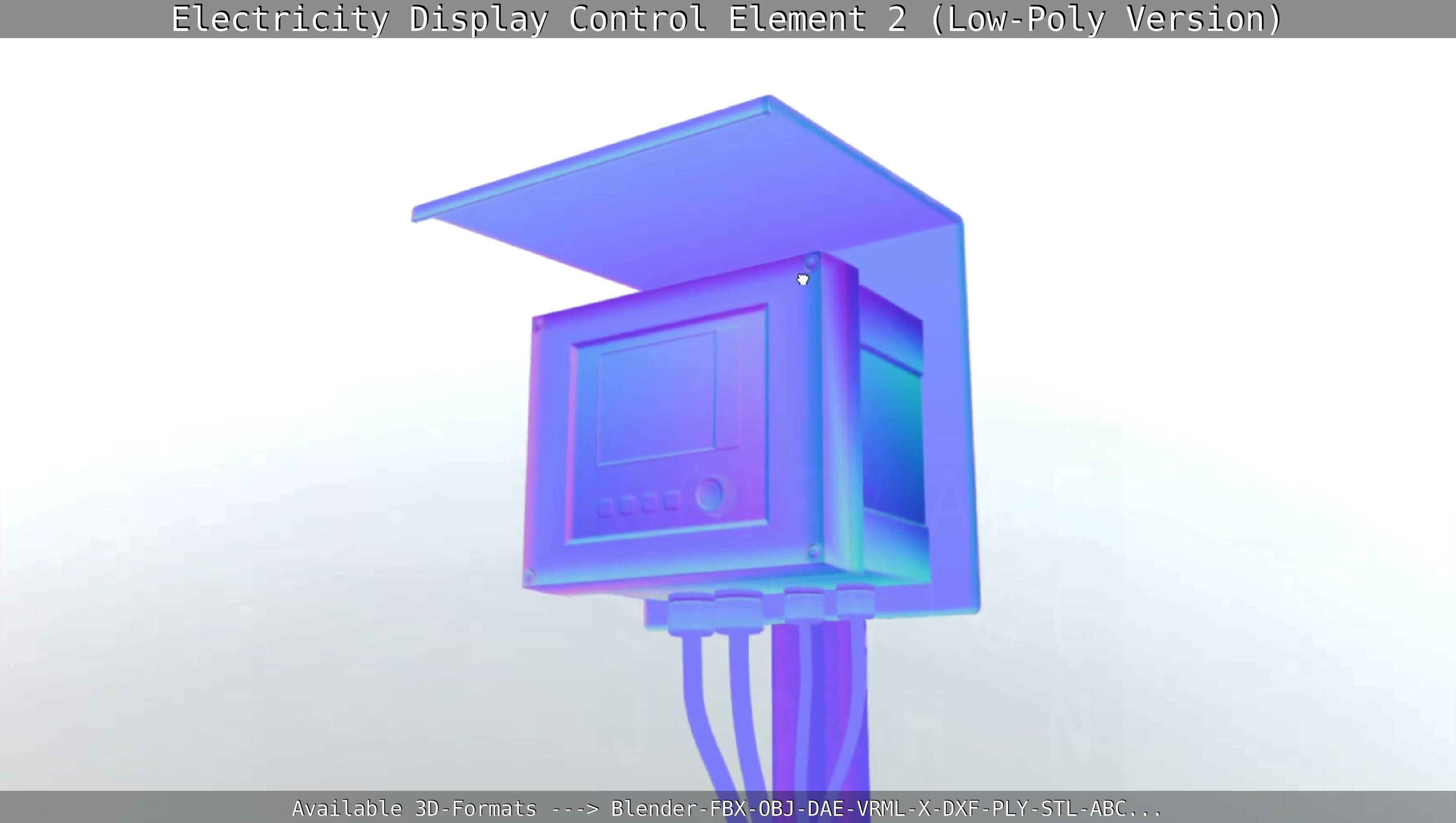 Electricity Display Control Element 2 Low-Poly Version  Low-poly 3D model_64