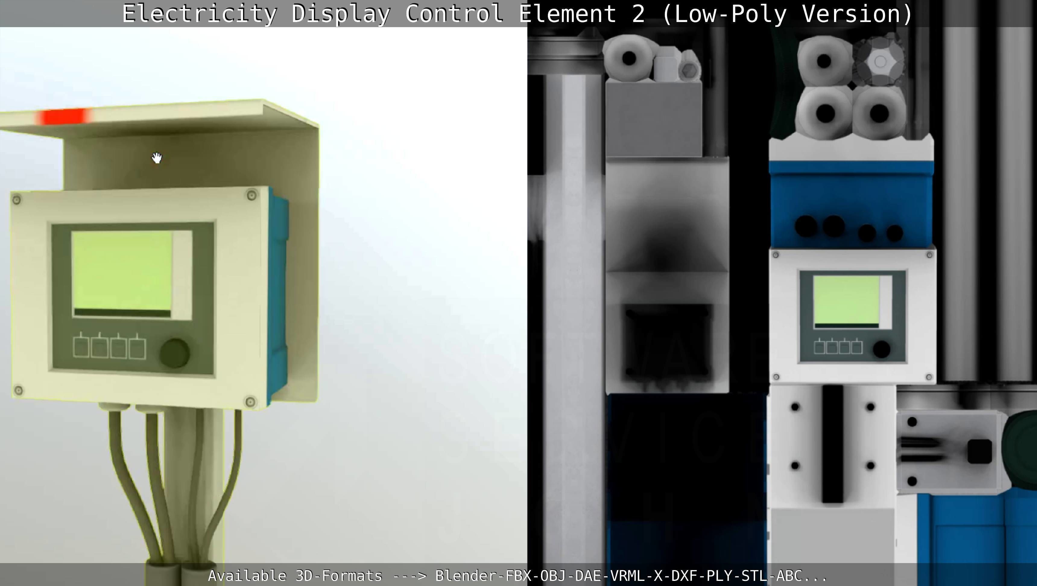 Electricity Display Control Element 2 Low-Poly Version  Low-poly 3D model_82