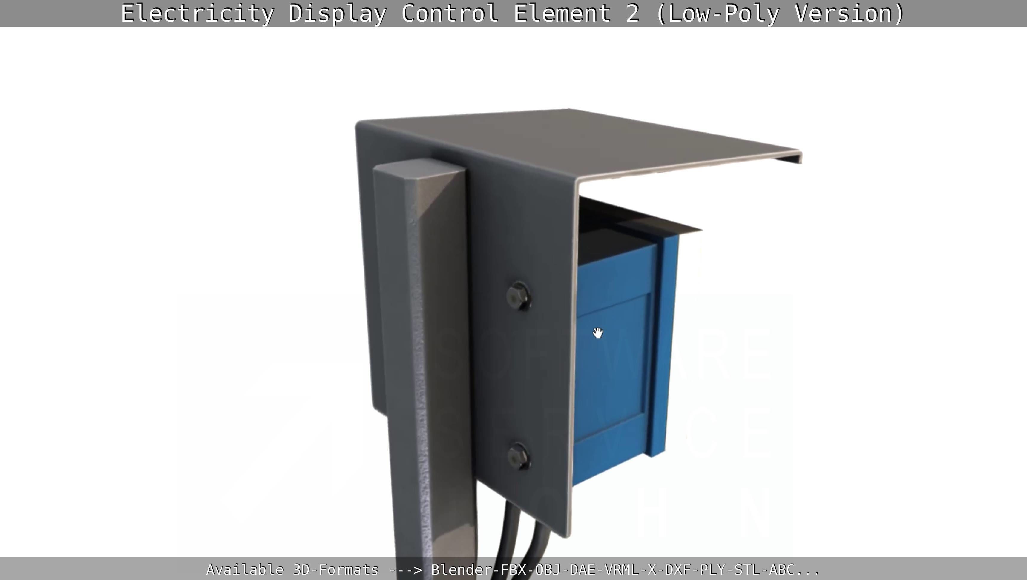 Electricity Display Control Element 2 Low-Poly Version  Low-poly 3D model_14